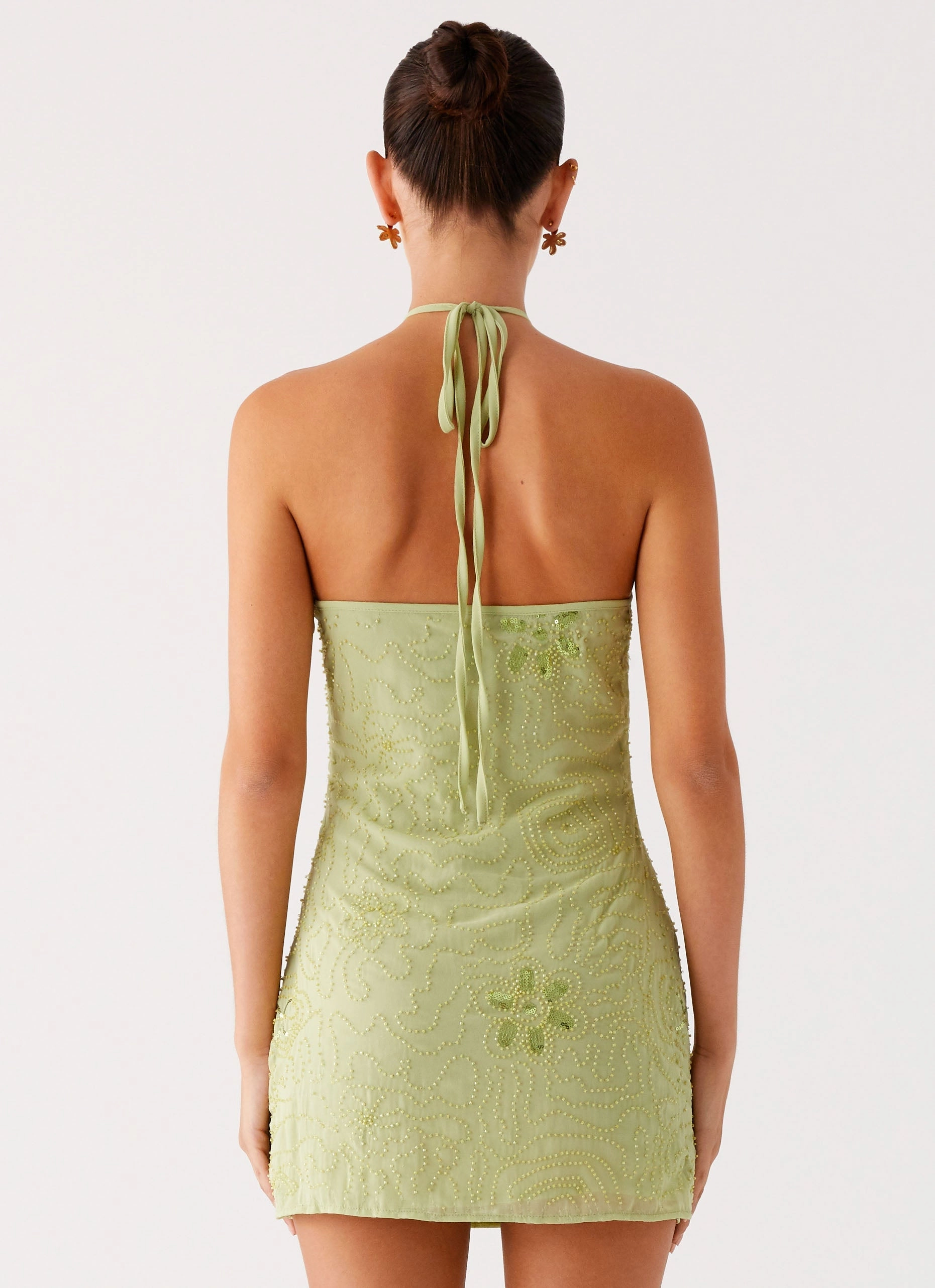 Natural Texture Kiara Beaded Mini Dress - Mint