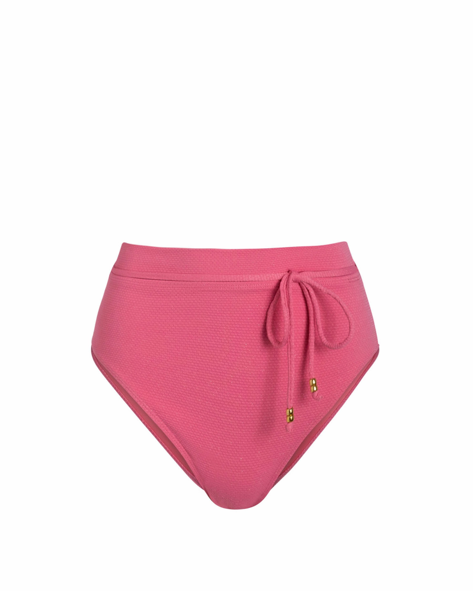 Belted Hi Waist Hi Leg Bottom In Hibiscus Metallic Buttery Soft Texture