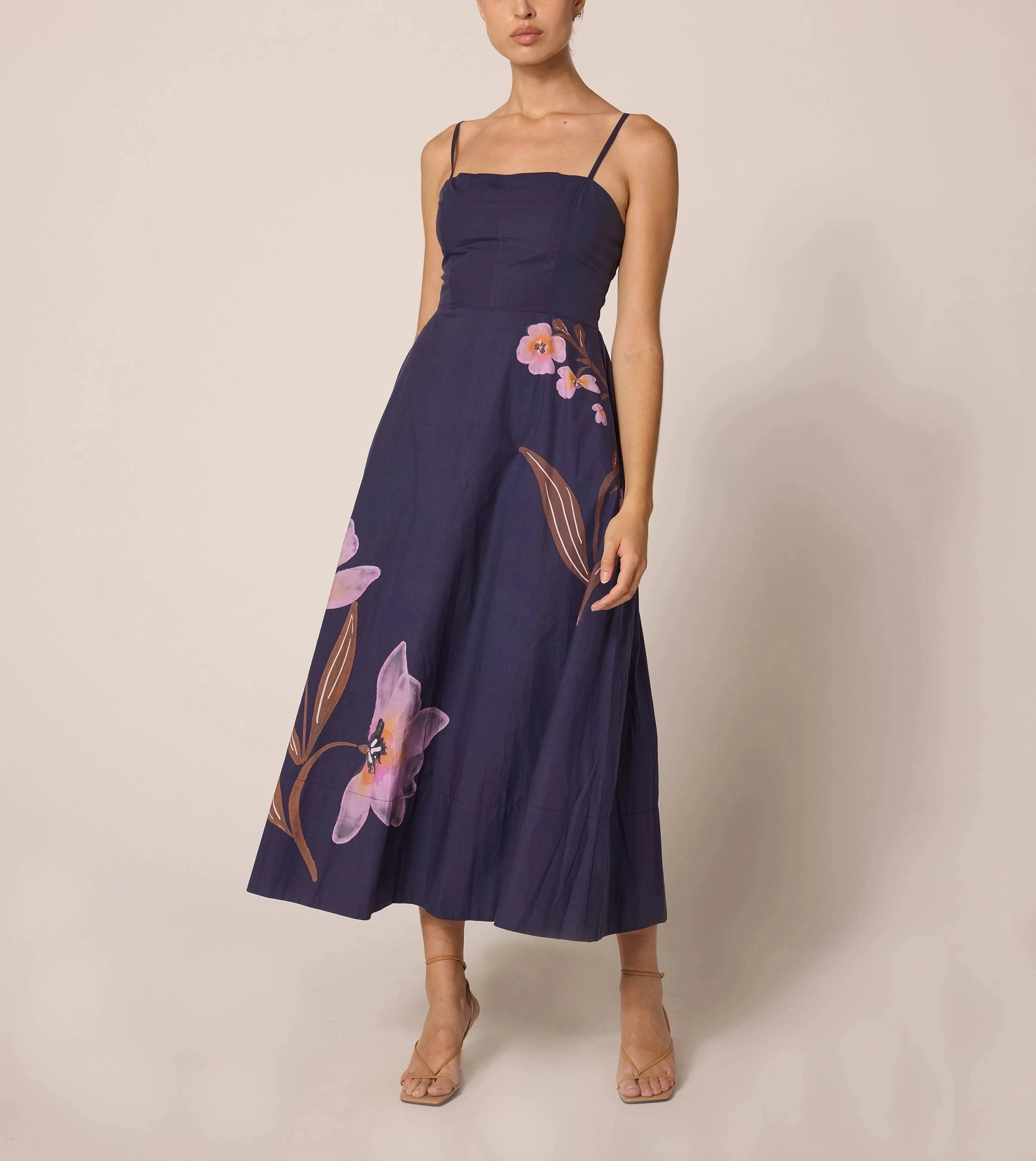 Riley Ankle Dress | Moresco Navy Versatile and Comfortable Flowing Lines