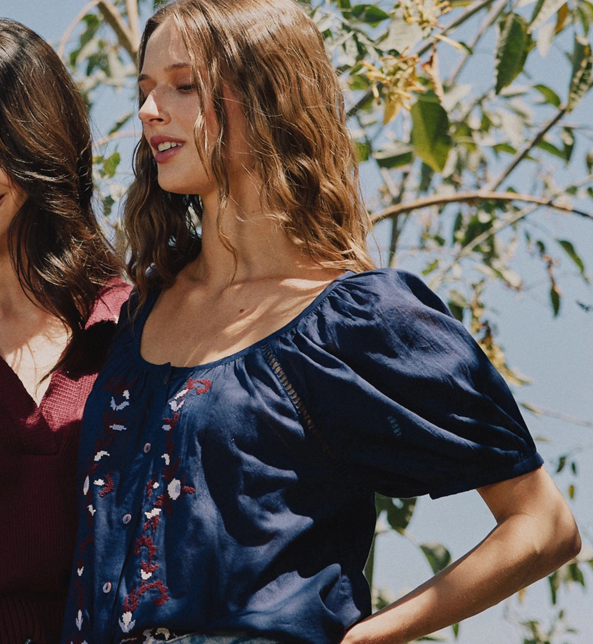 Adeline Blouse | Navy ReflectiveDetails HoodedVersion