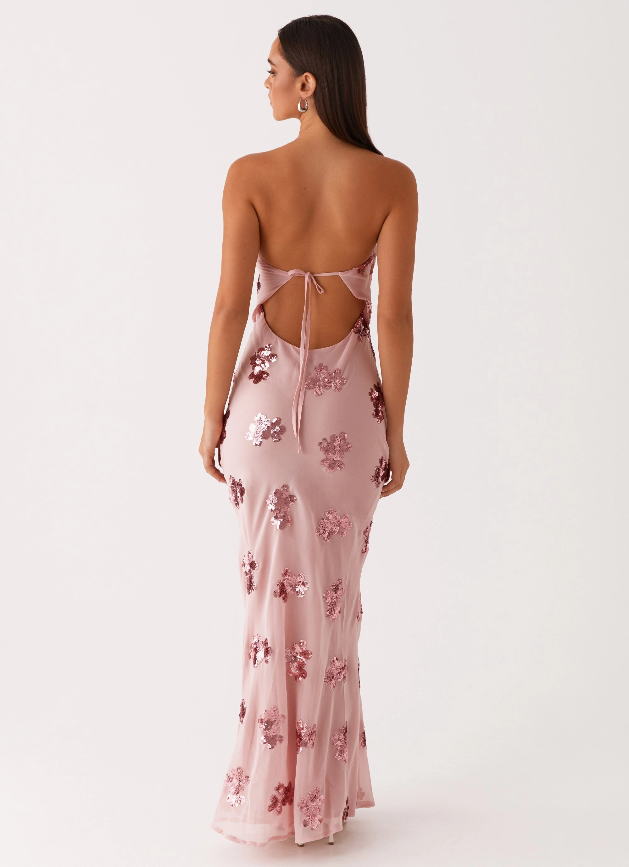 Night Out Sweet Escape Sequin Maxi Dress - Baby Pink