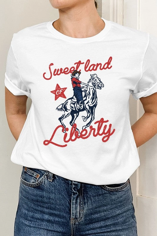Sweet Land Of Liberty Basic Graphic Tee S-XL Chic Fashion Cashmere combination