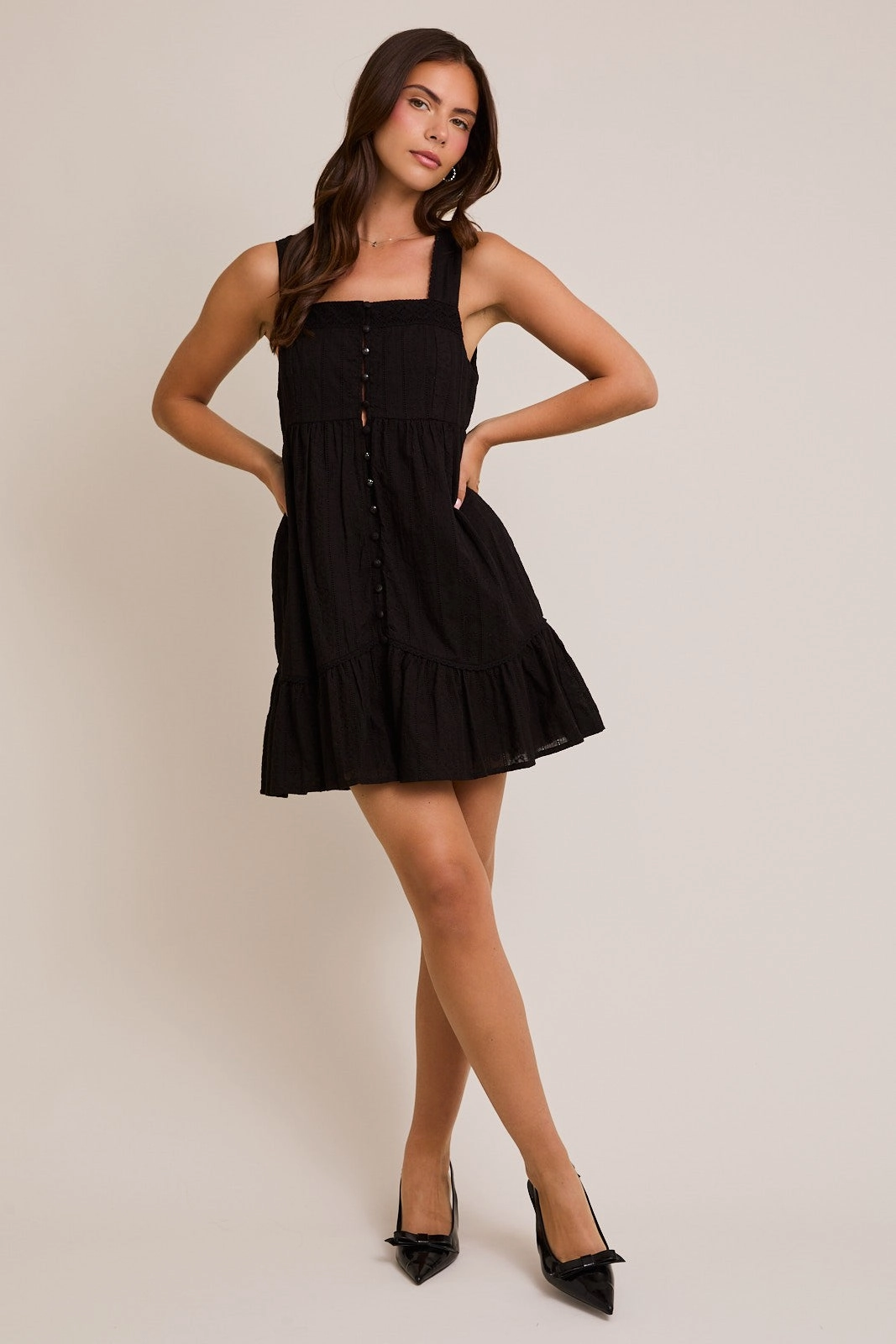 Sweet Romance Mini Dress - Black Body Fit