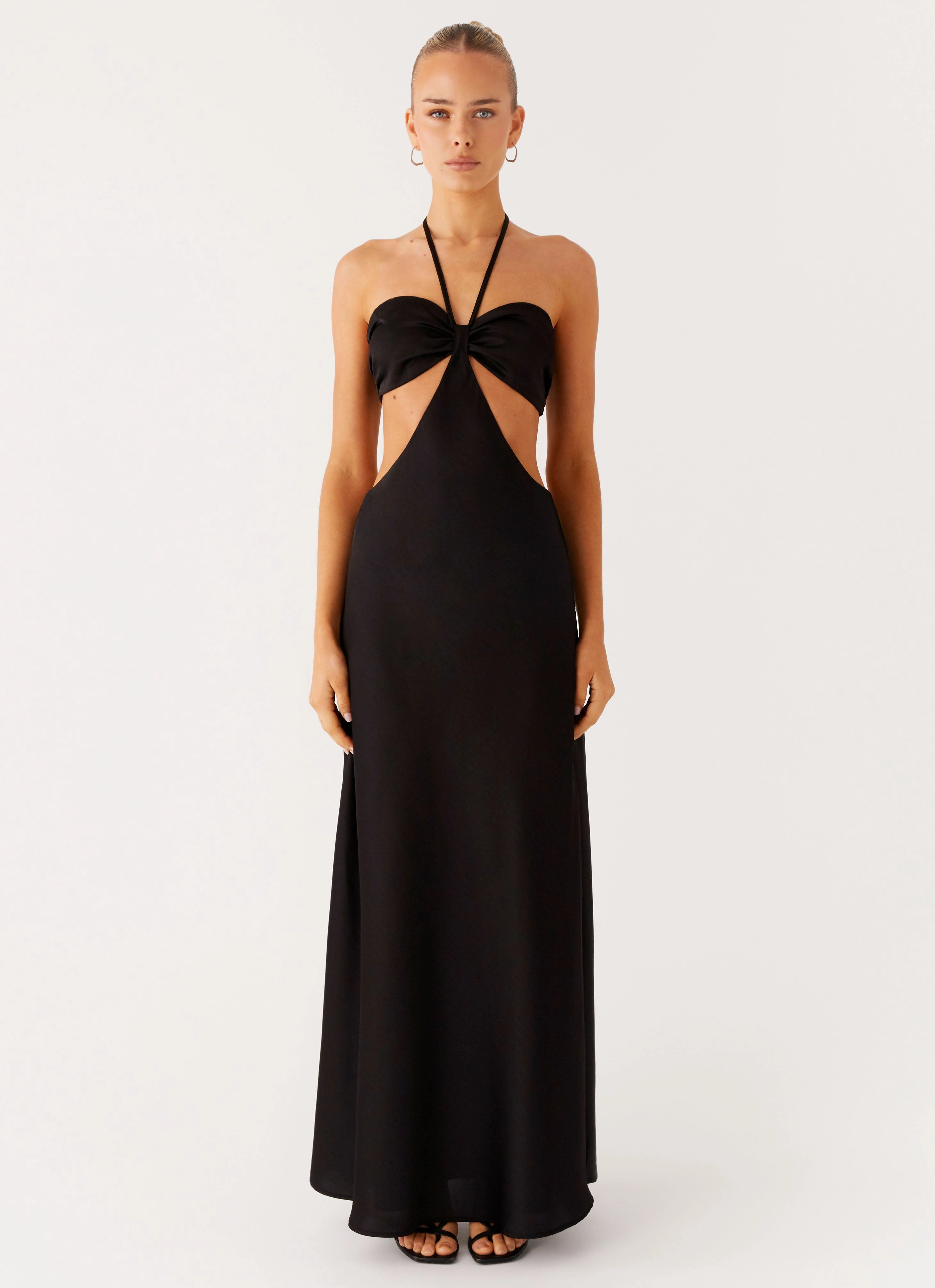Night Out Sweetheart Cut Out Maxi Dress - Black