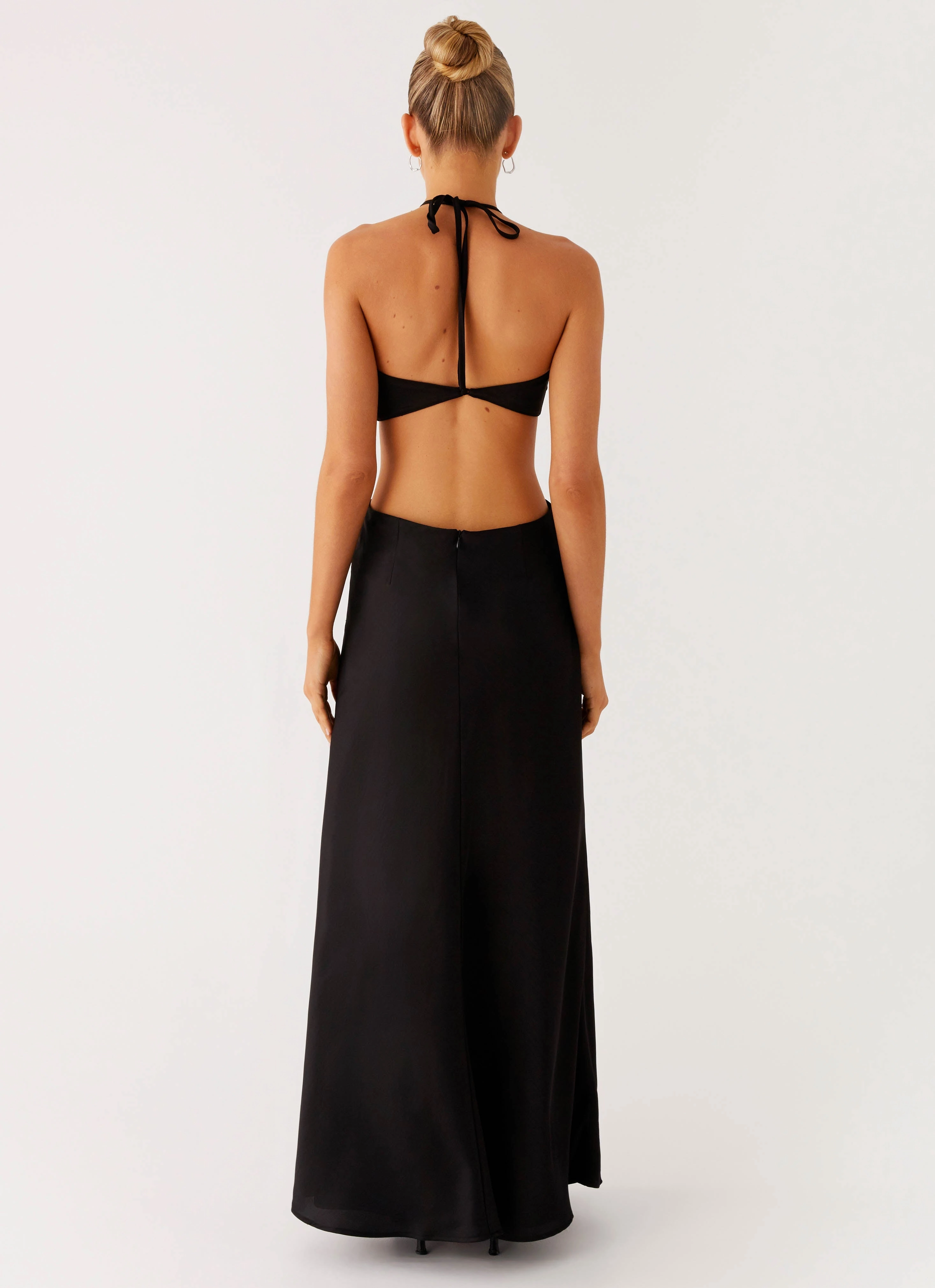 Work Mood Sweetheart Cut Out Maxi Dress - Black