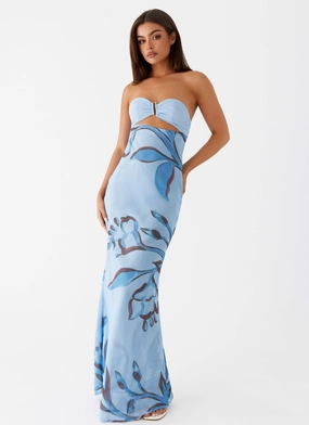 Weekend Vibe Tropicana Maxi Dress - Blue Floral