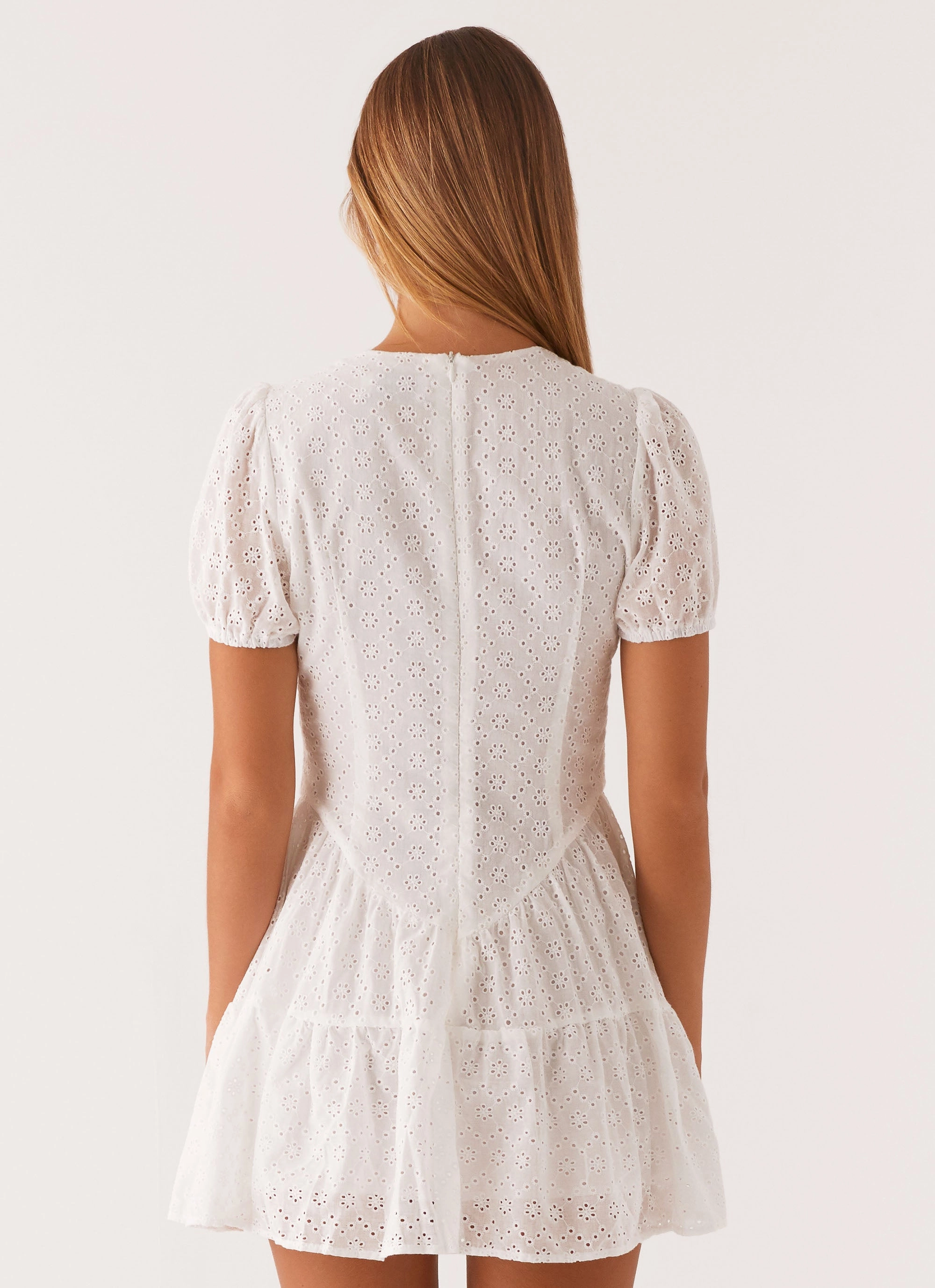 Sweetness Mini Dress - White Peace View Stylish dinner attire