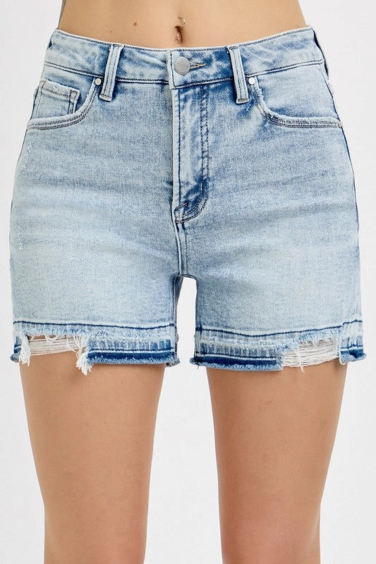 TABATHA TUMMY CONTROL HIGH RISE RELEASED HEM SHORTS S-XL Hidden Storage Pocket Cozy Fit