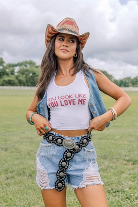 You Look Like You Love Me Tank Circular Knit Technique