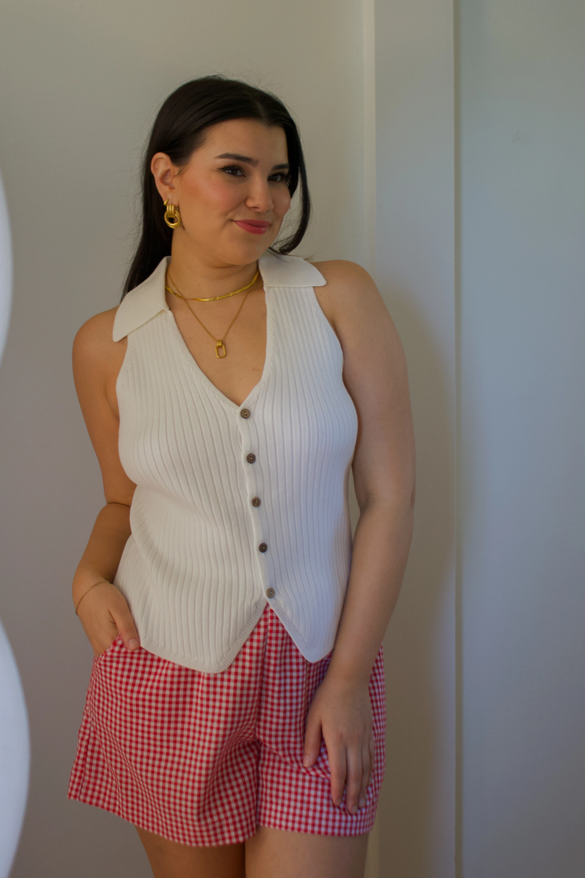 SnagFreeKnit Anti Pilling Tatiana Collared Knit Vest