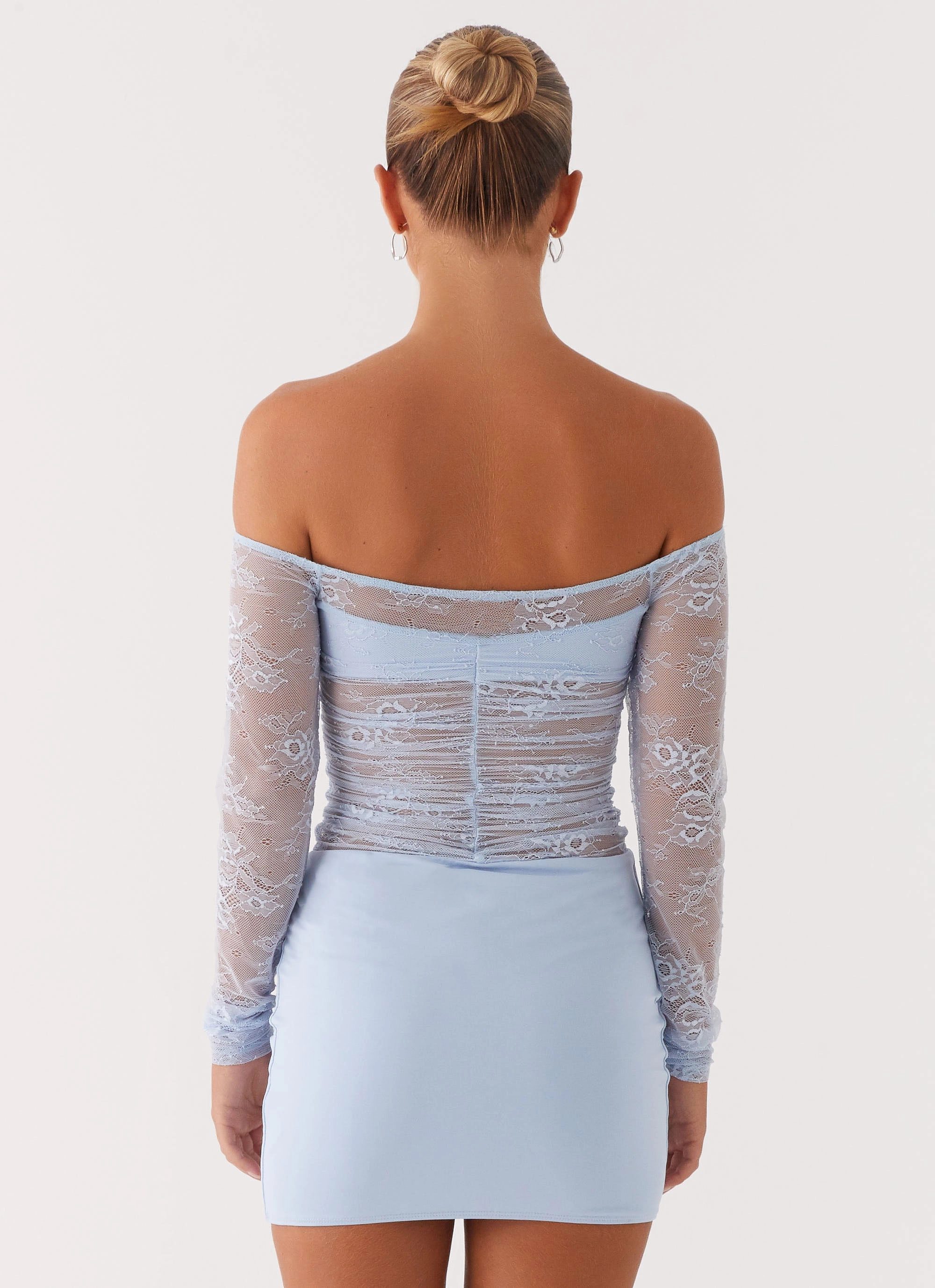 Collide Lace Mini Dress - Blue Lounge Ready