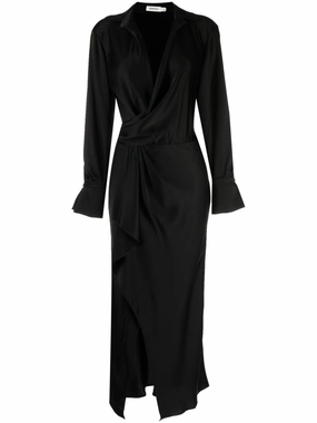Talita Wrap dress in Black Pink Glow Modern and Feminine
