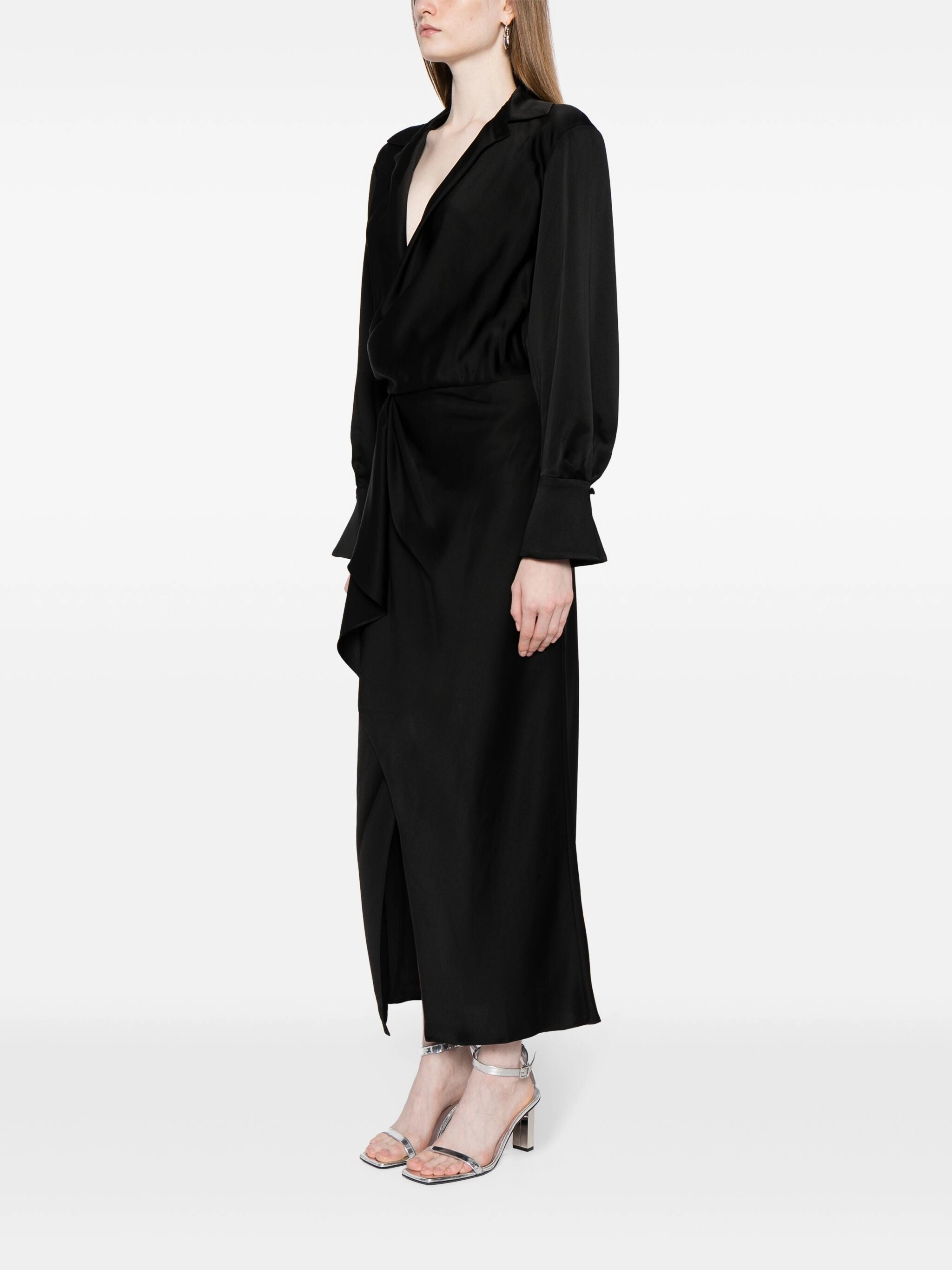 QuickDryConstruction Butter Soft Handfeel Talita Wrap dress in Black