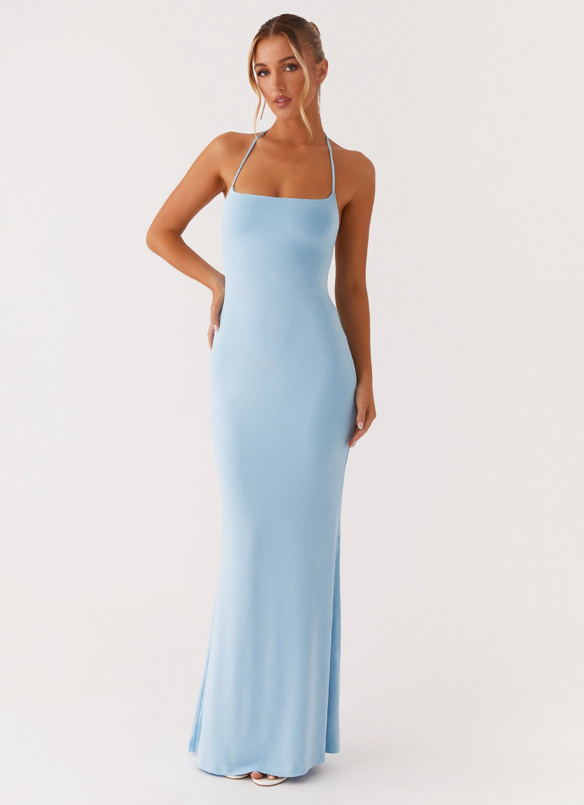Classy Look Workwear Comfort Talk About Us Maxi Dress - Blue