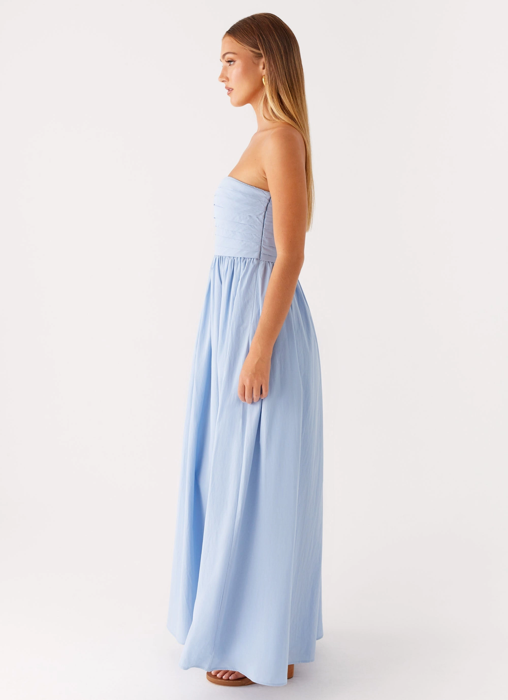 Tamia Maxi Dress - Blue Global Style Cinched-Waist