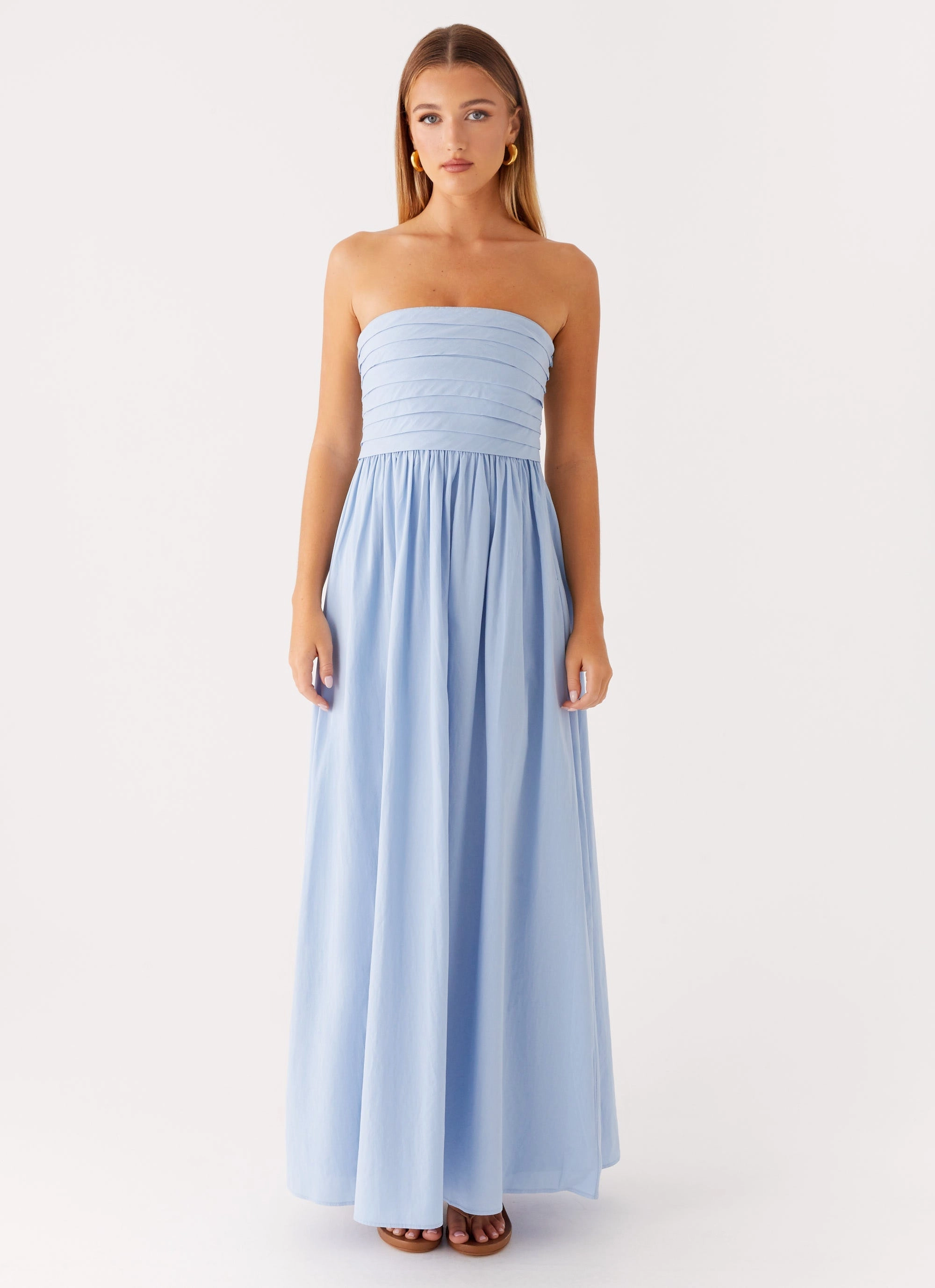 Tamia Maxi Dress - Blue Sleek Flow Casual Pick