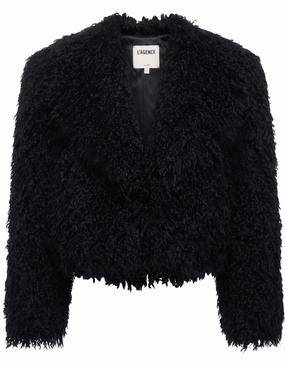 Cold Climate Magnetic Closure Options L'AGENCE Aura Crop Faux Fur Jacket