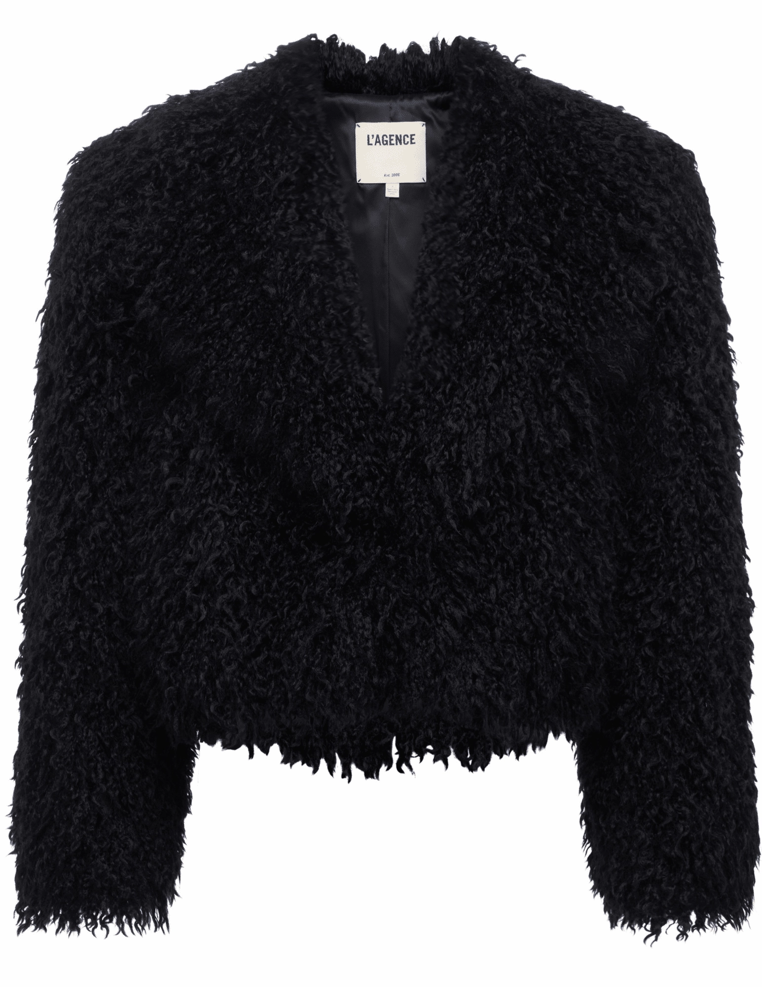 Cold Climate Magnetic Closure Options L'AGENCE Aura Crop Faux Fur Jacket
