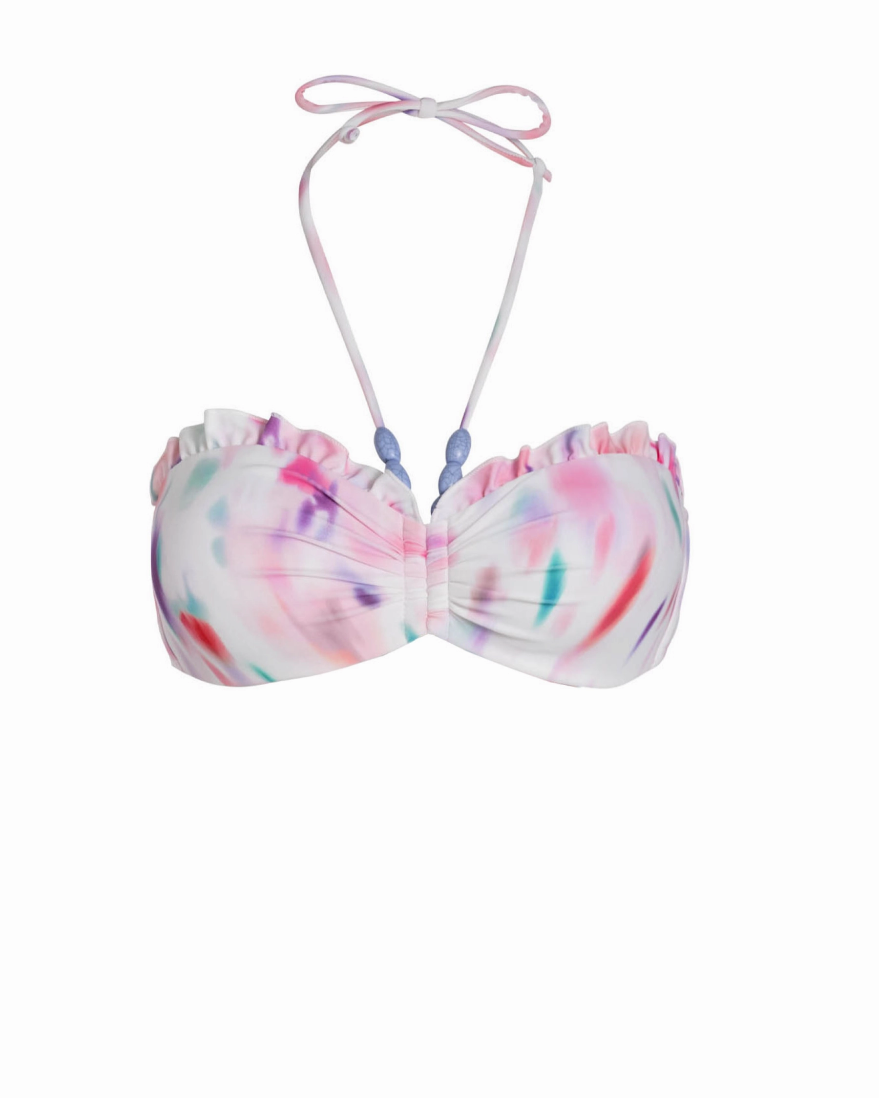 Alexis Top In Hazy Ikat Ivory Textured-Surface Flexible Bonding Seams