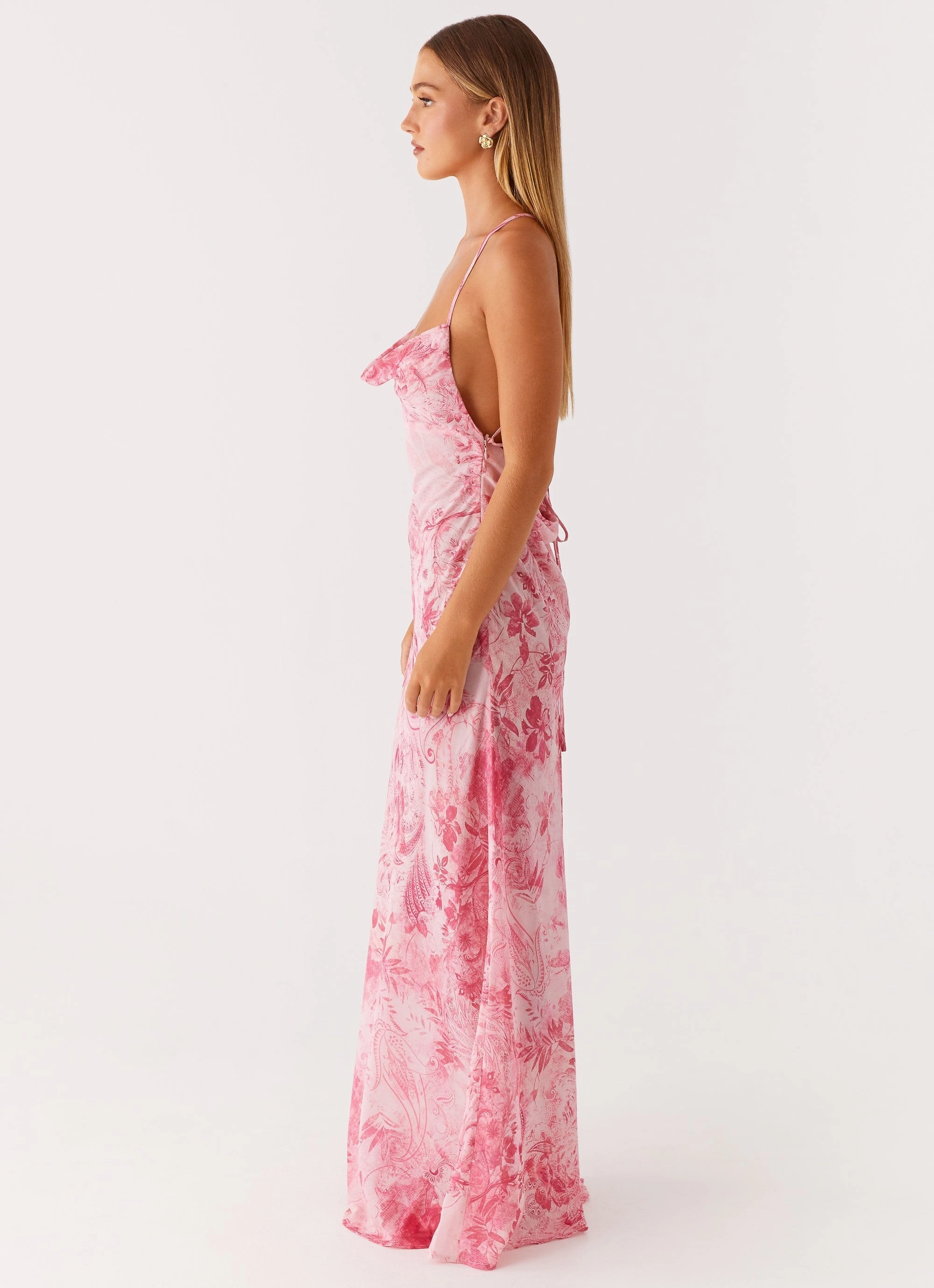 Tara Maxi Dress - Pink Print Chic Spirit