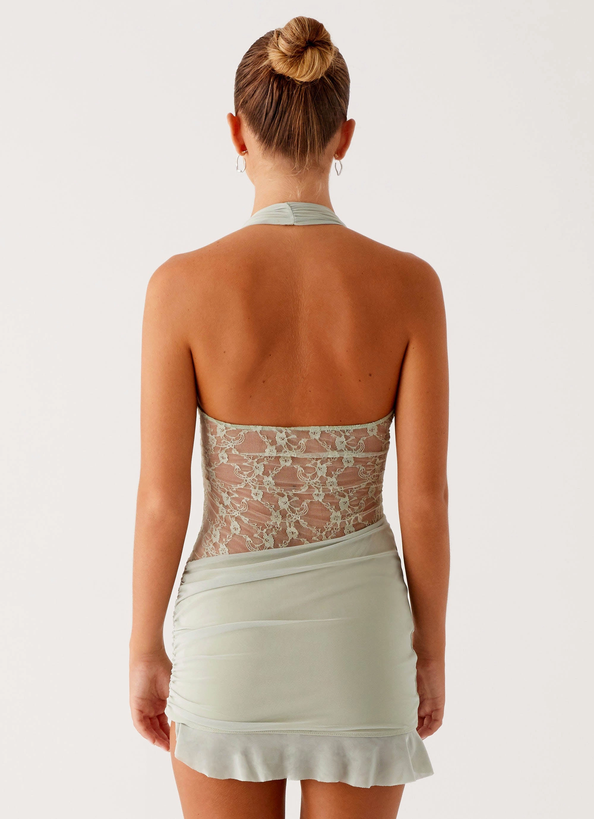 Tate Mesh Mini Dress - Sage Low Maintenance