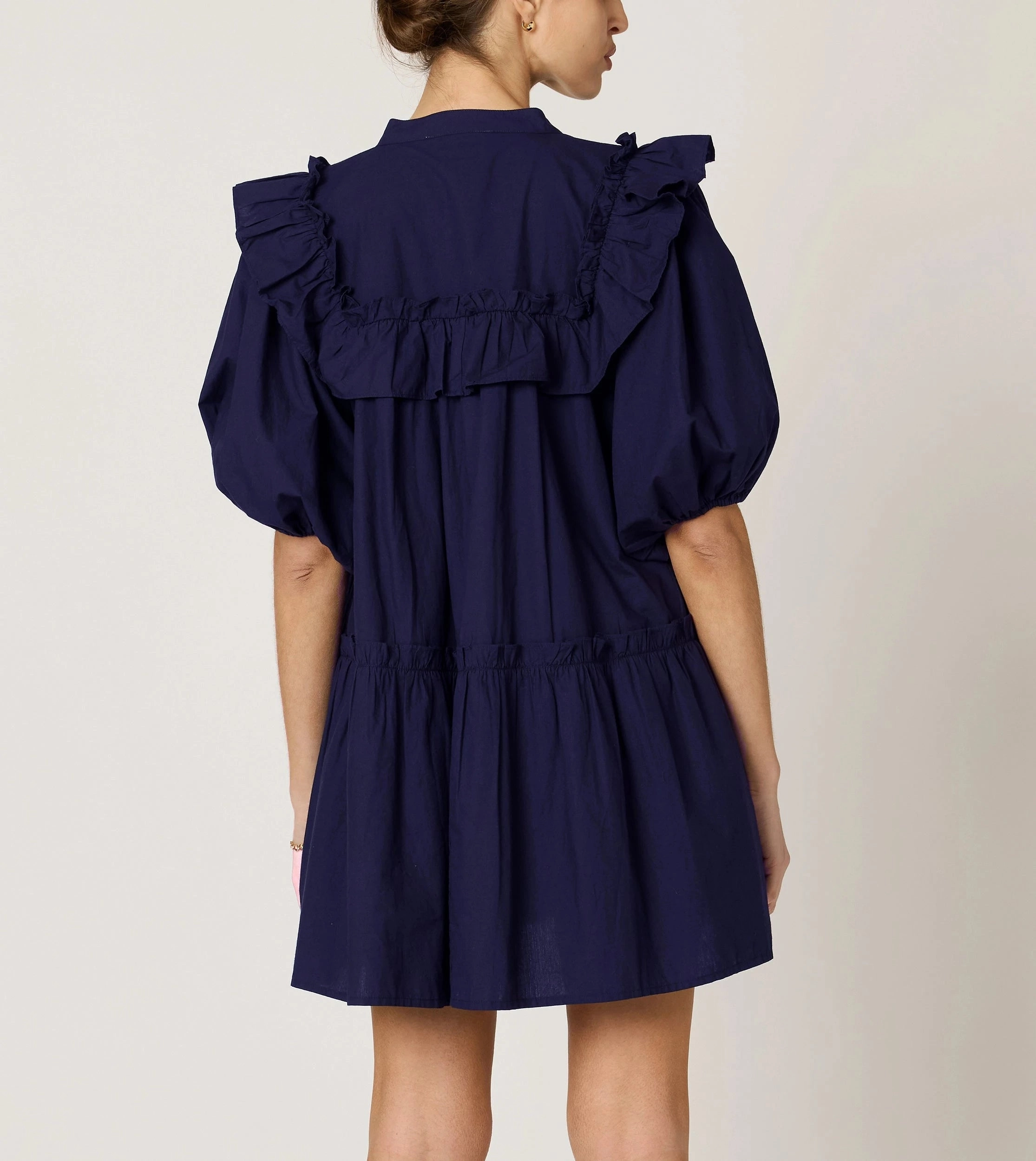 Two Tone Texture Effect Tatiana Mini Dress | Navy