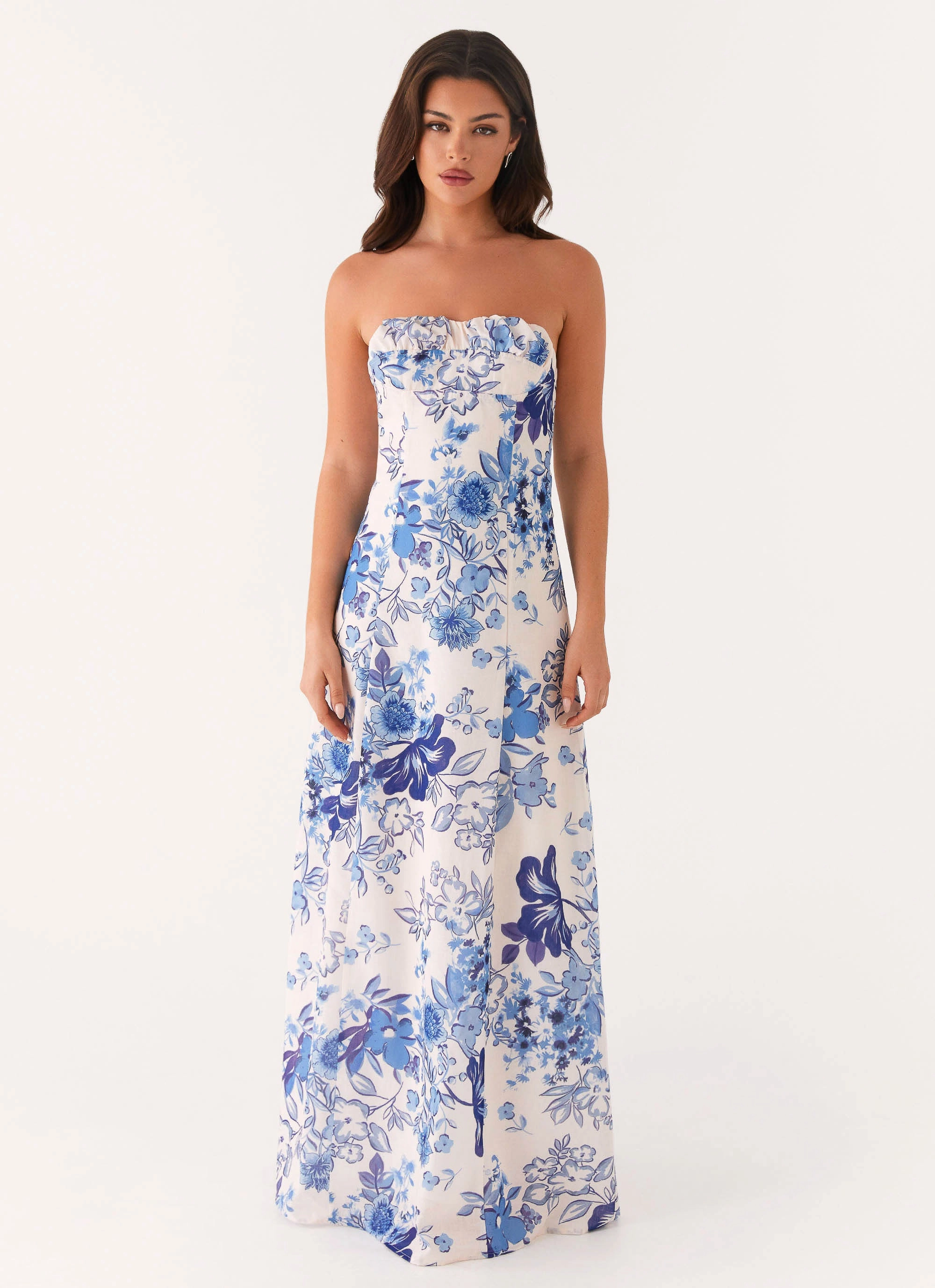 Style Option Everyday Style Tayla Linen Maxi Dress - Serene Sky Floral
