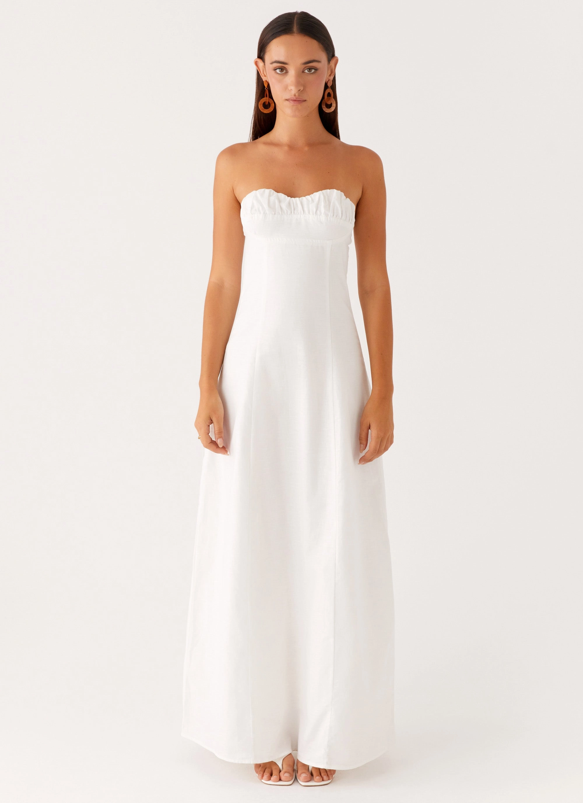 Stay Cool Tayla Linen Maxi Dress - White