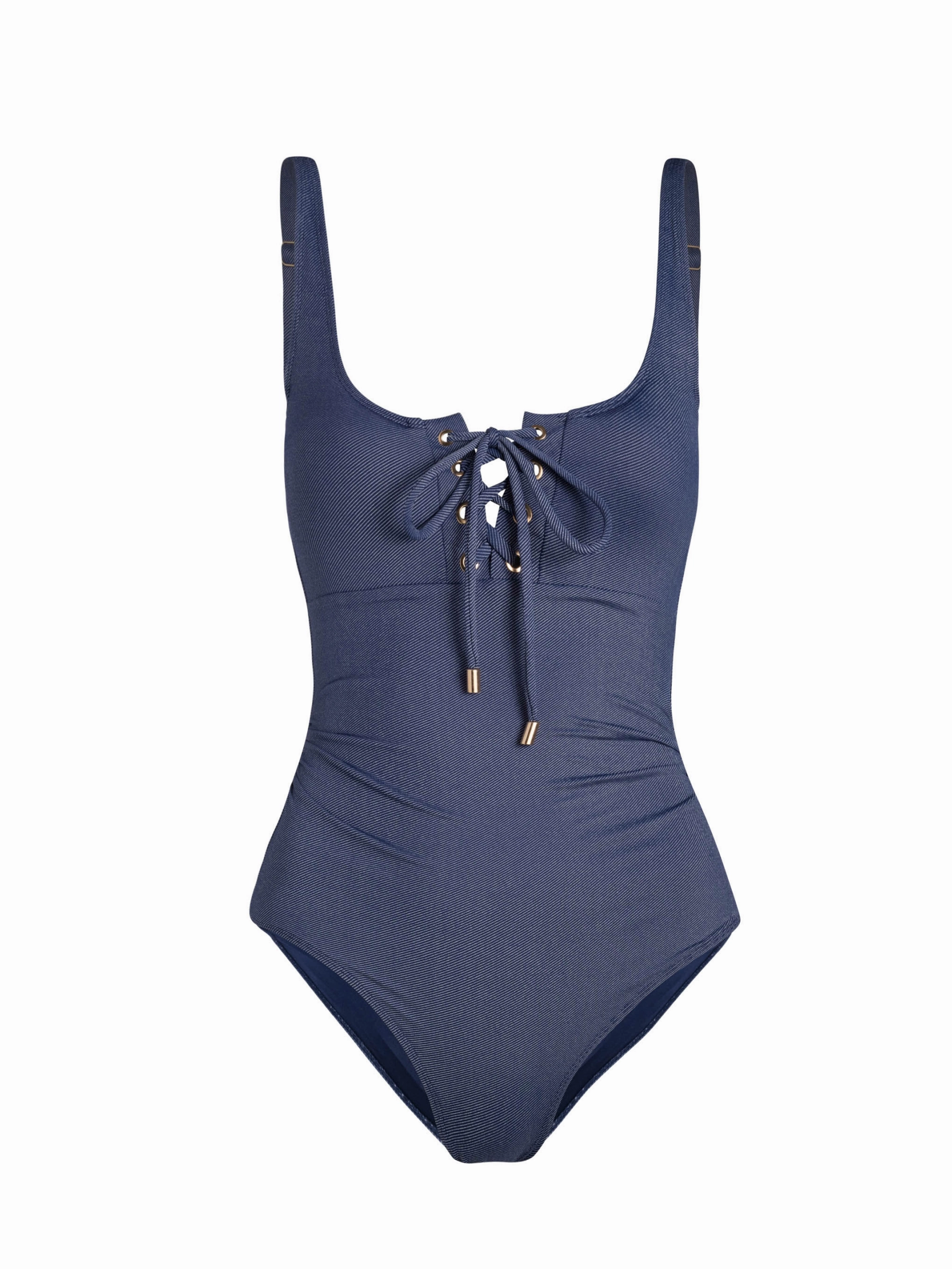 Quick Adjust Drawstring Beach essentials Taylor One Piece In Indigo Twill