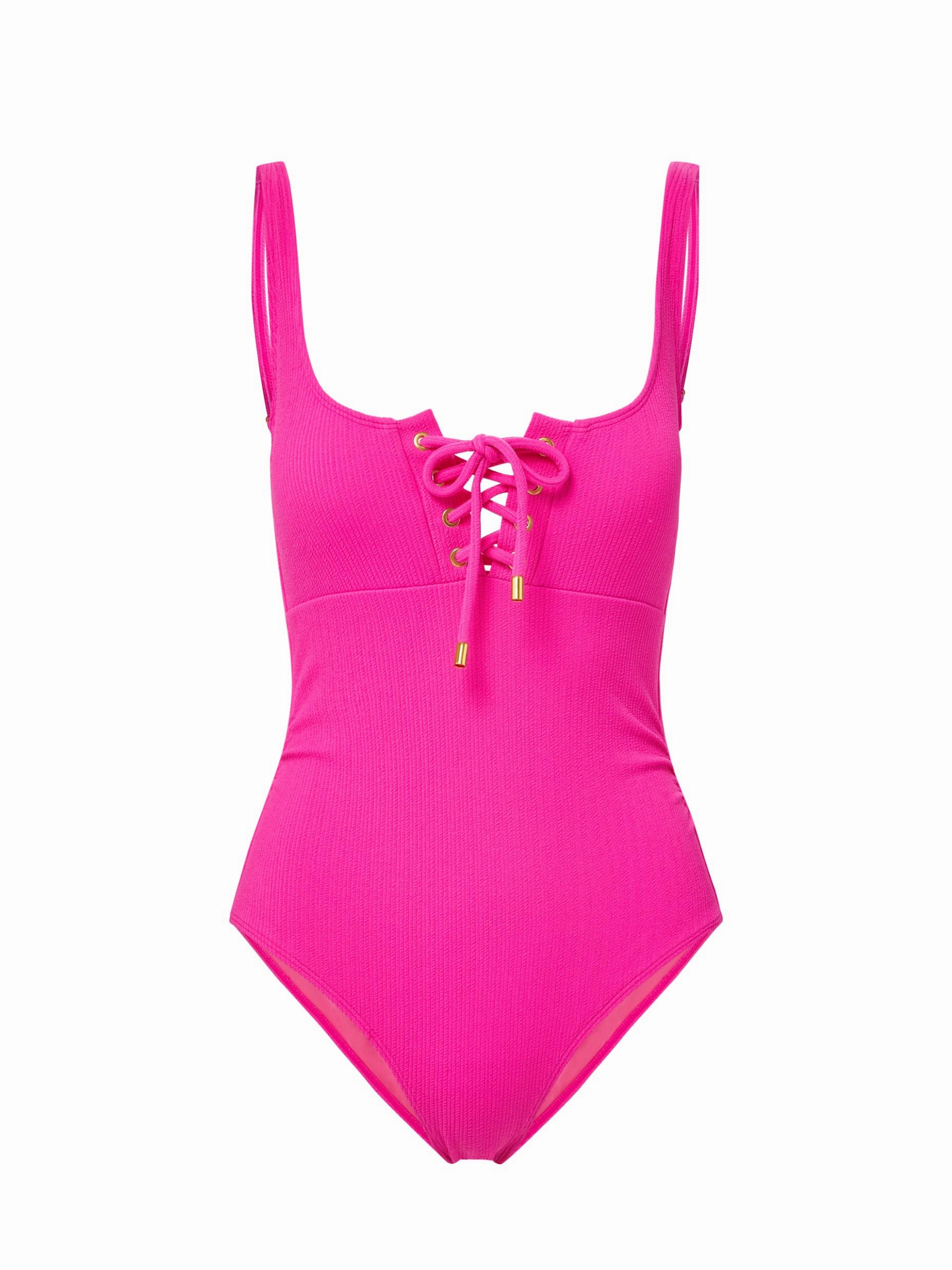 poolside style Taylor One Piece Shocking Pink Texture