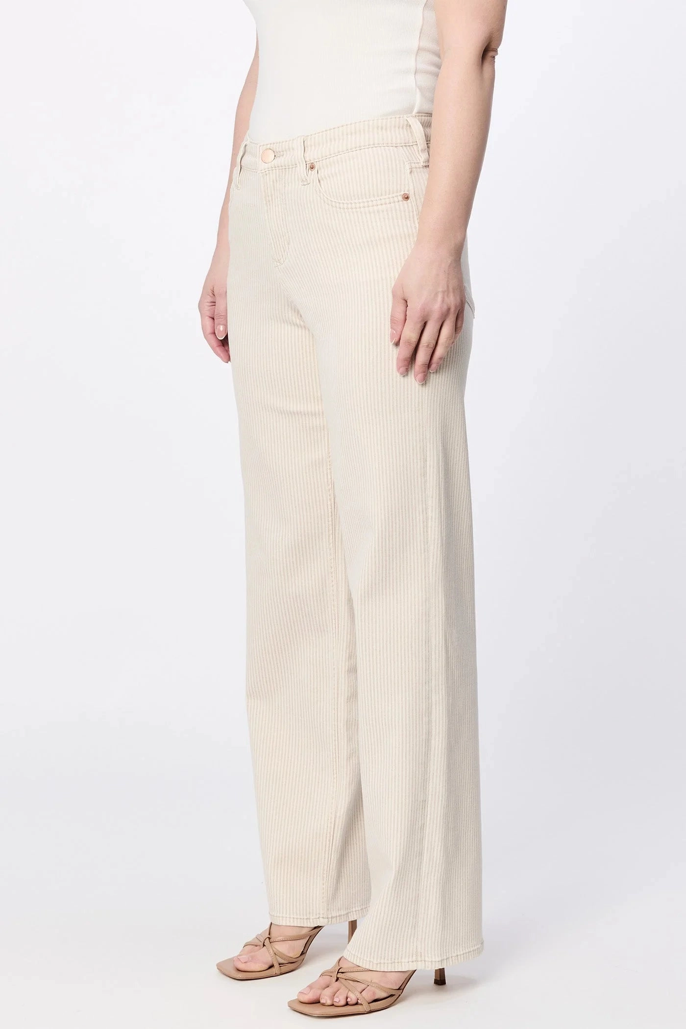 SustainableManufacturing Cozy Comfort Taylor Straight Leg Jeans - Sand Stripe