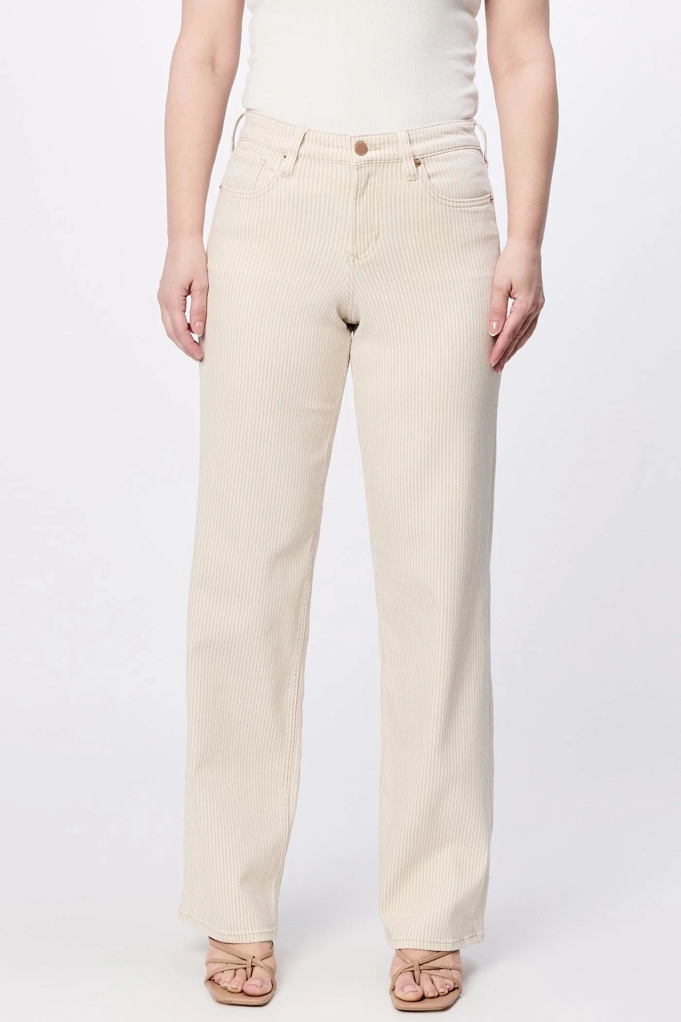 Taylor Straight Leg Jeans - Sand Stripe Comfortable Cut