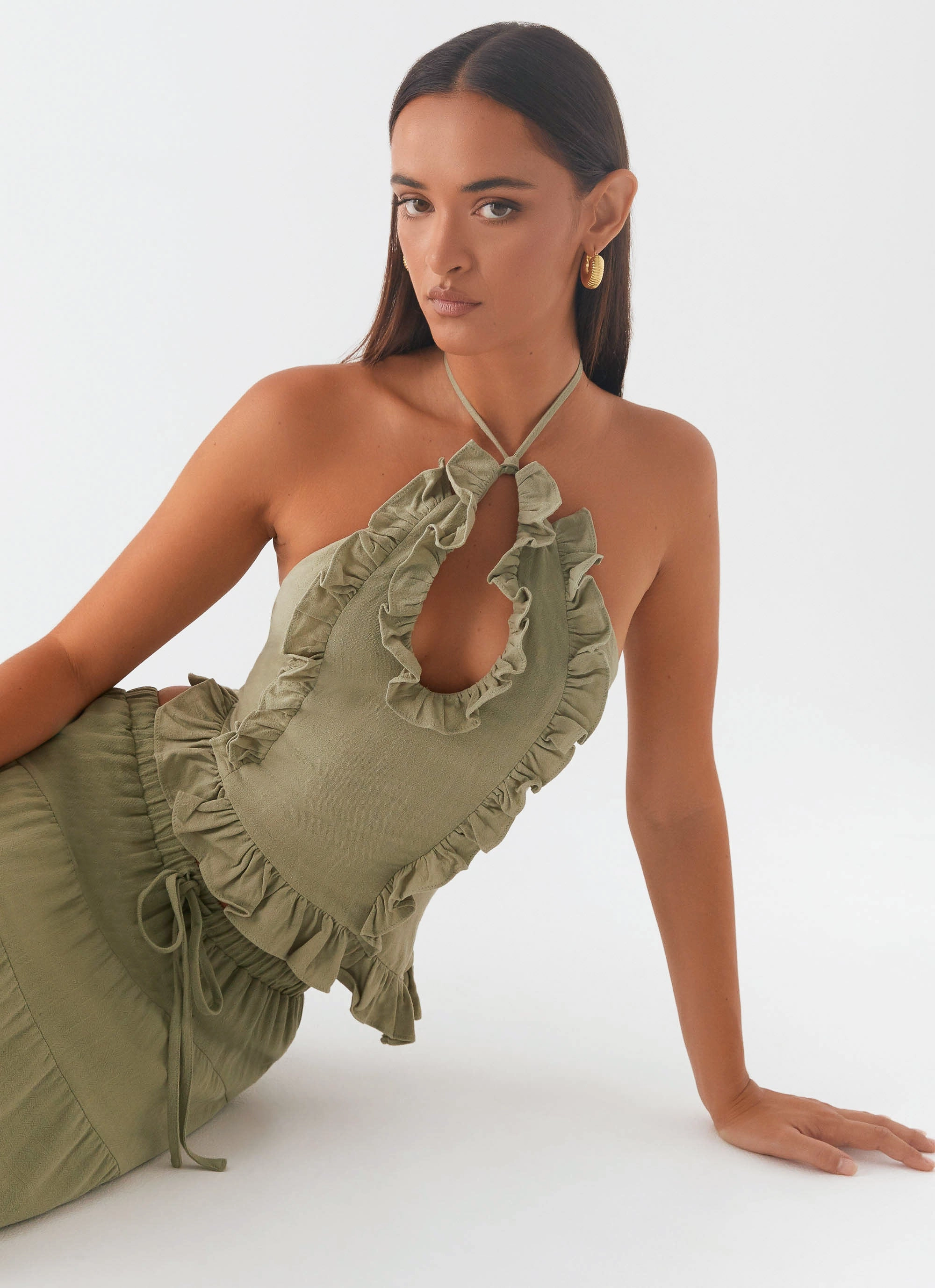 MoistureWicking Mariella Linen Top - Sage