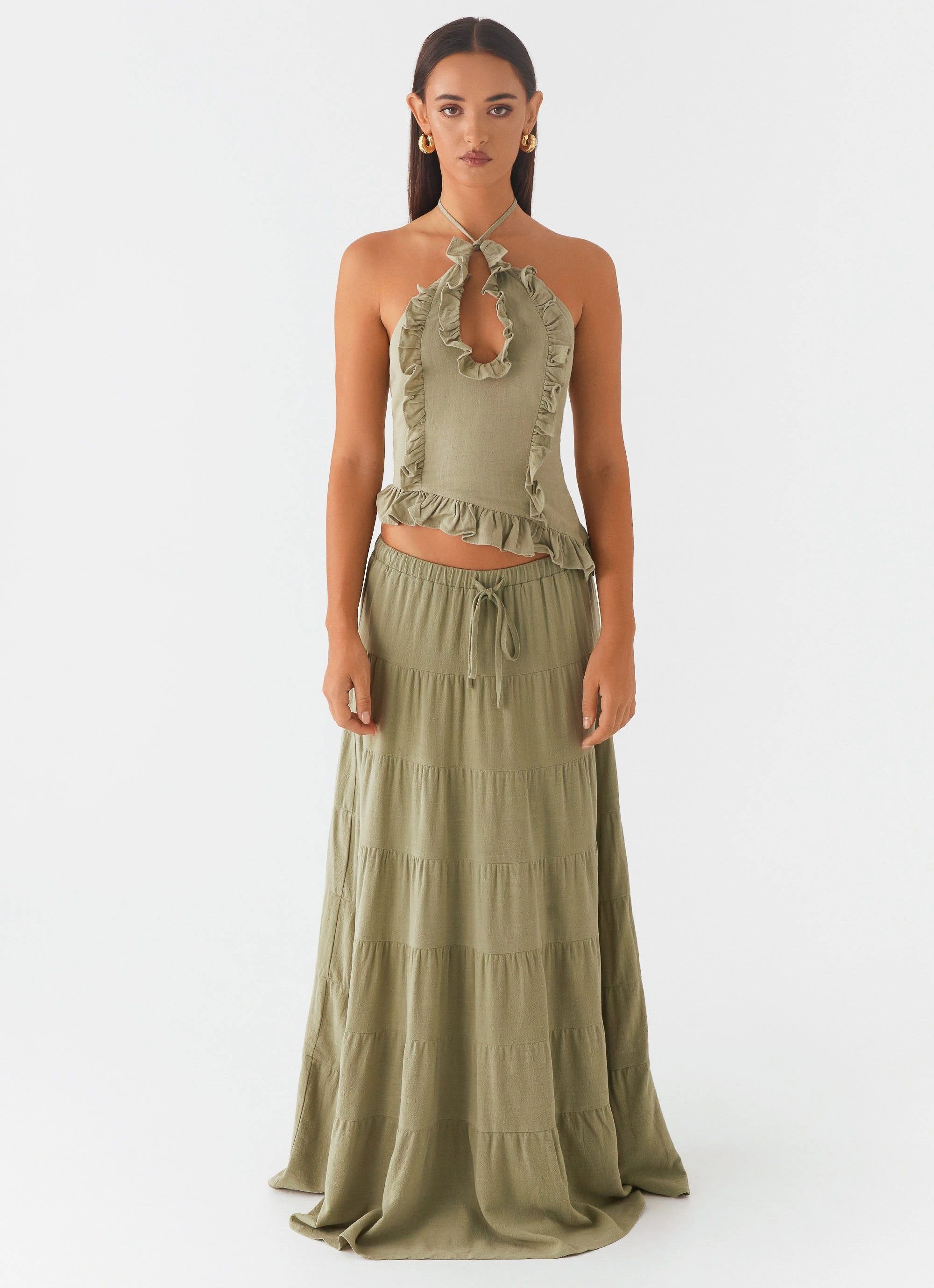 OdorResistantTechnology UV Protective Coating Mariella Linen Top - Sage