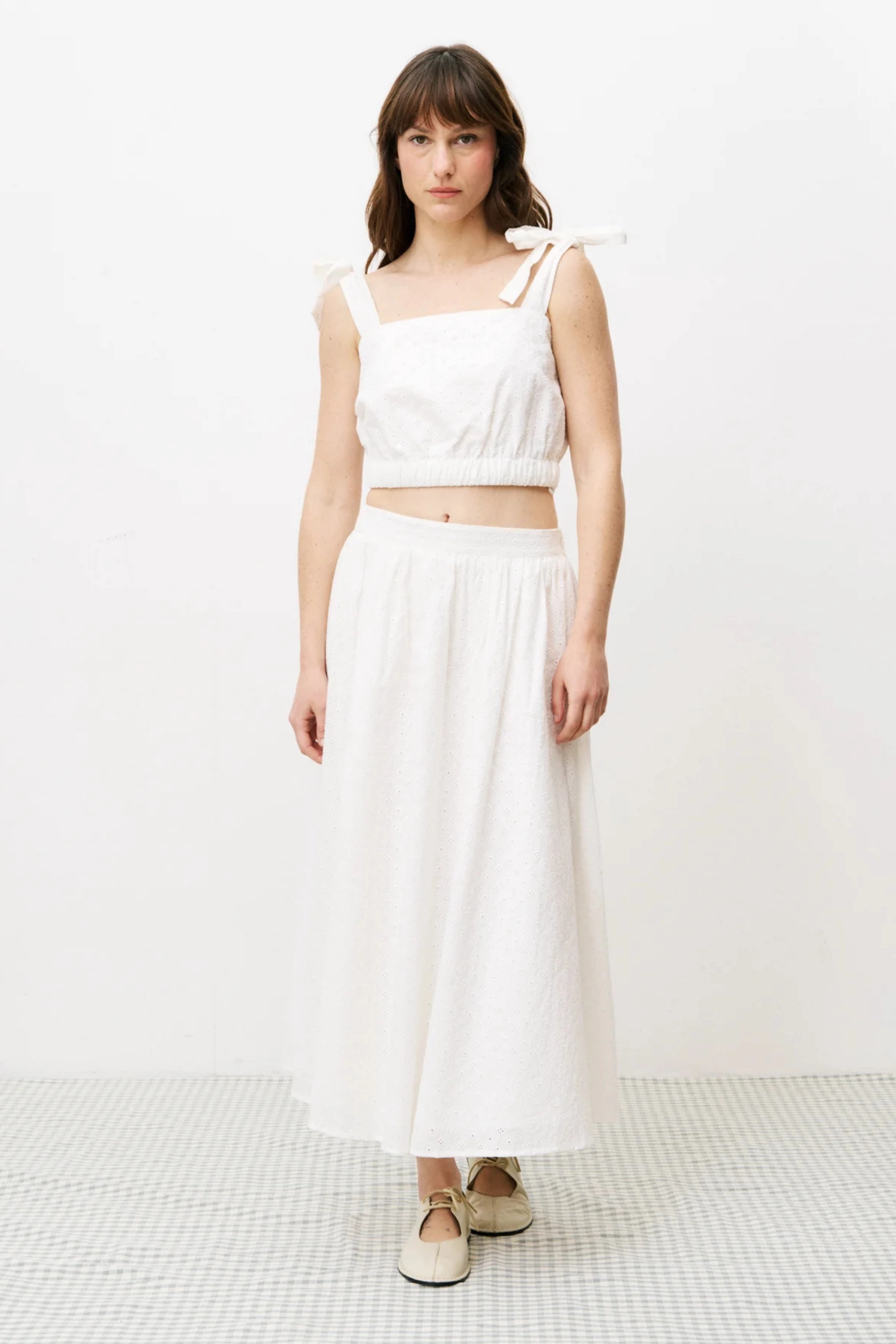 FRNCH Cassylia Skirt SleevelessOption RawHemDetail