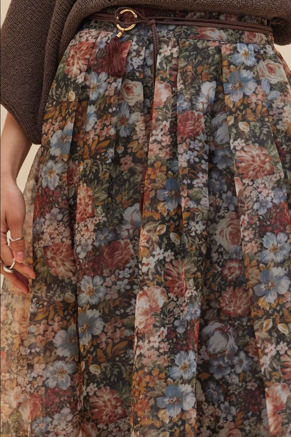 Floral Organza Maxi Skirt NonFade Dye Comfortable fit