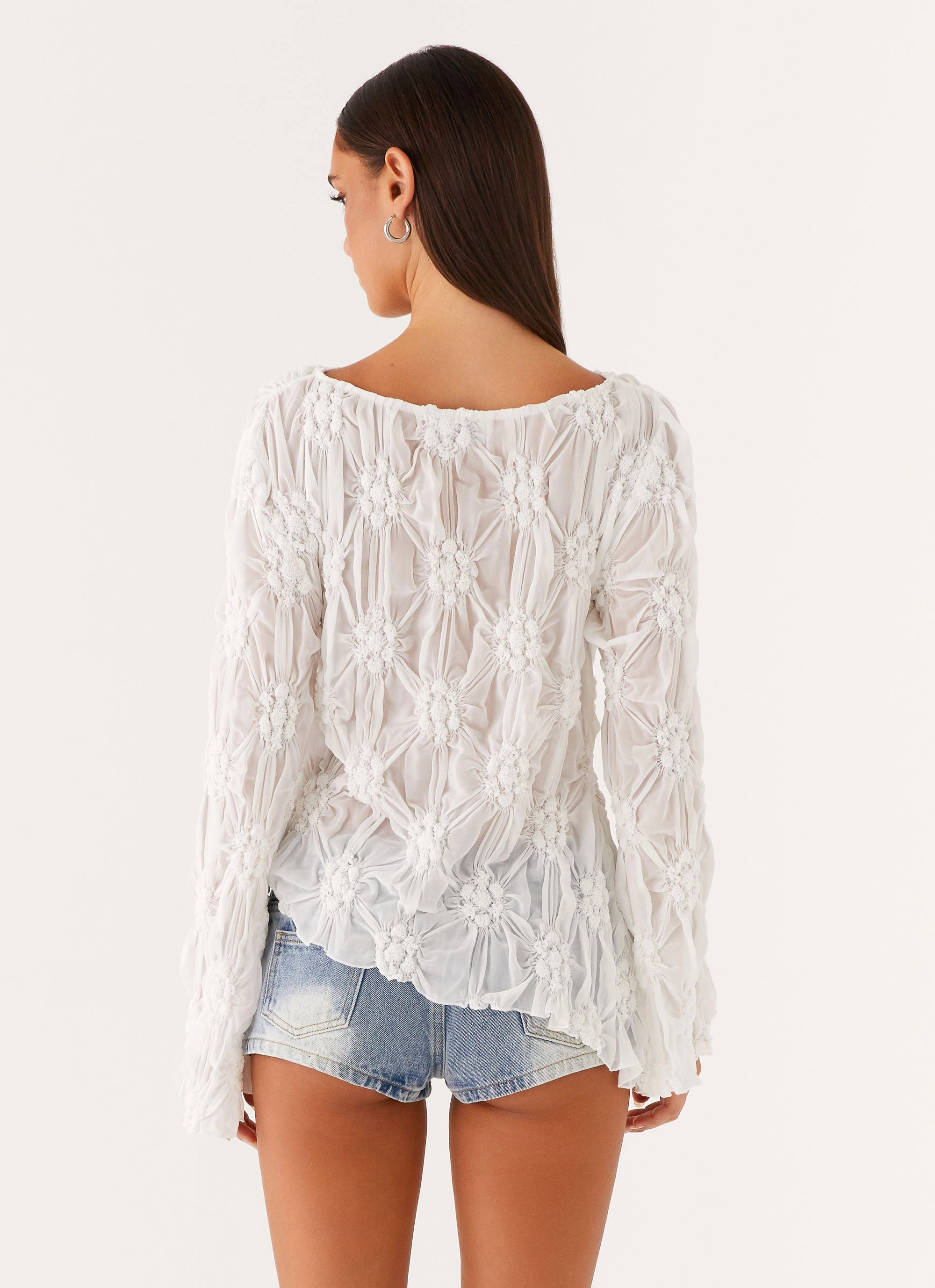 Mia Long Sleeve Top - Ivory RollUpSleeves