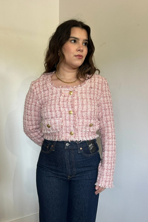 Tessa Tweed Jacket Everyday Look Breathable Microfiber