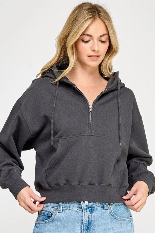 Summer Style Panama Basic Fleece Half Zip Up Hoodie