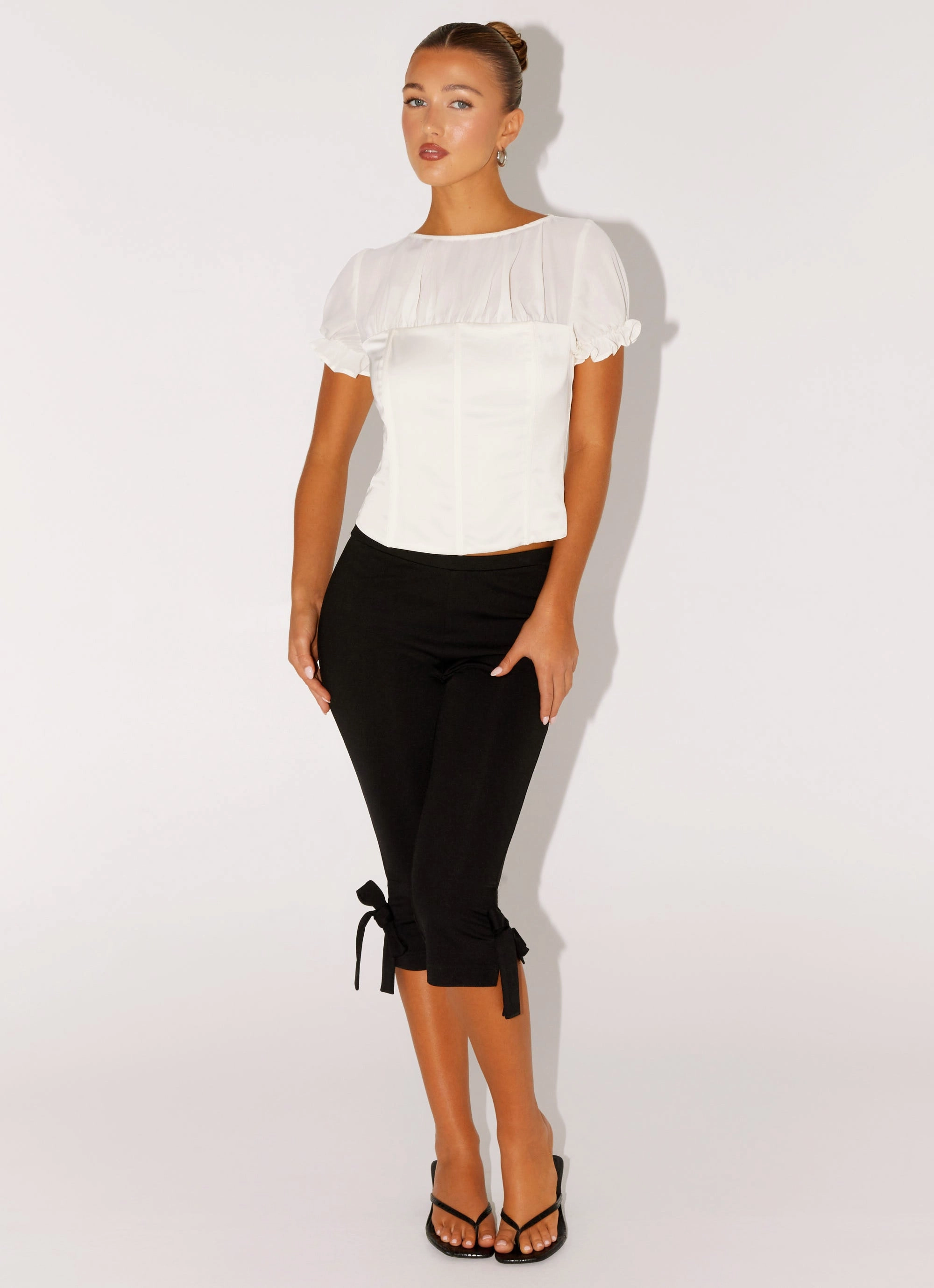 Avalee Top - Ivory Buttonless Closure Flowing Design