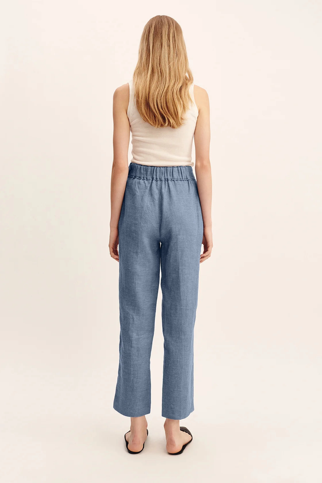 Trendy Fit Wrinkle Resistant Thea Trousers in Steel Blue