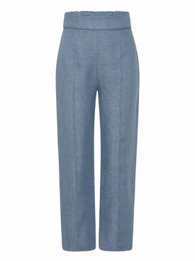 Flexible Seam Eco Friendly Dye Thea Trousers in Steel Blue