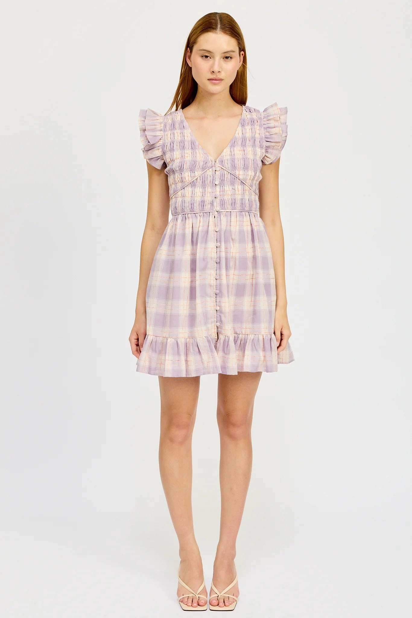 Polite Color Fresh Palette Savoy Mini Dress - Plaid