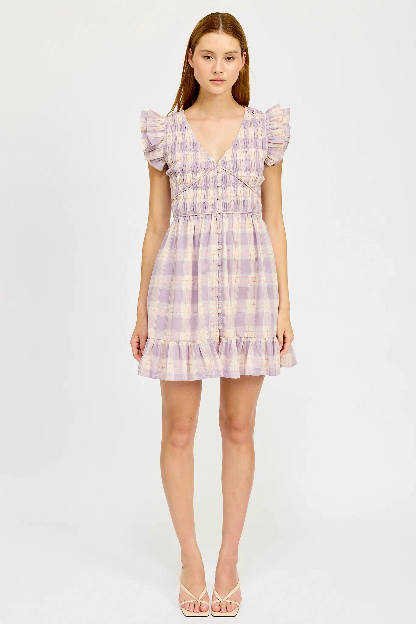 Sustainable Textile Savoy Mini Dress - Plaid