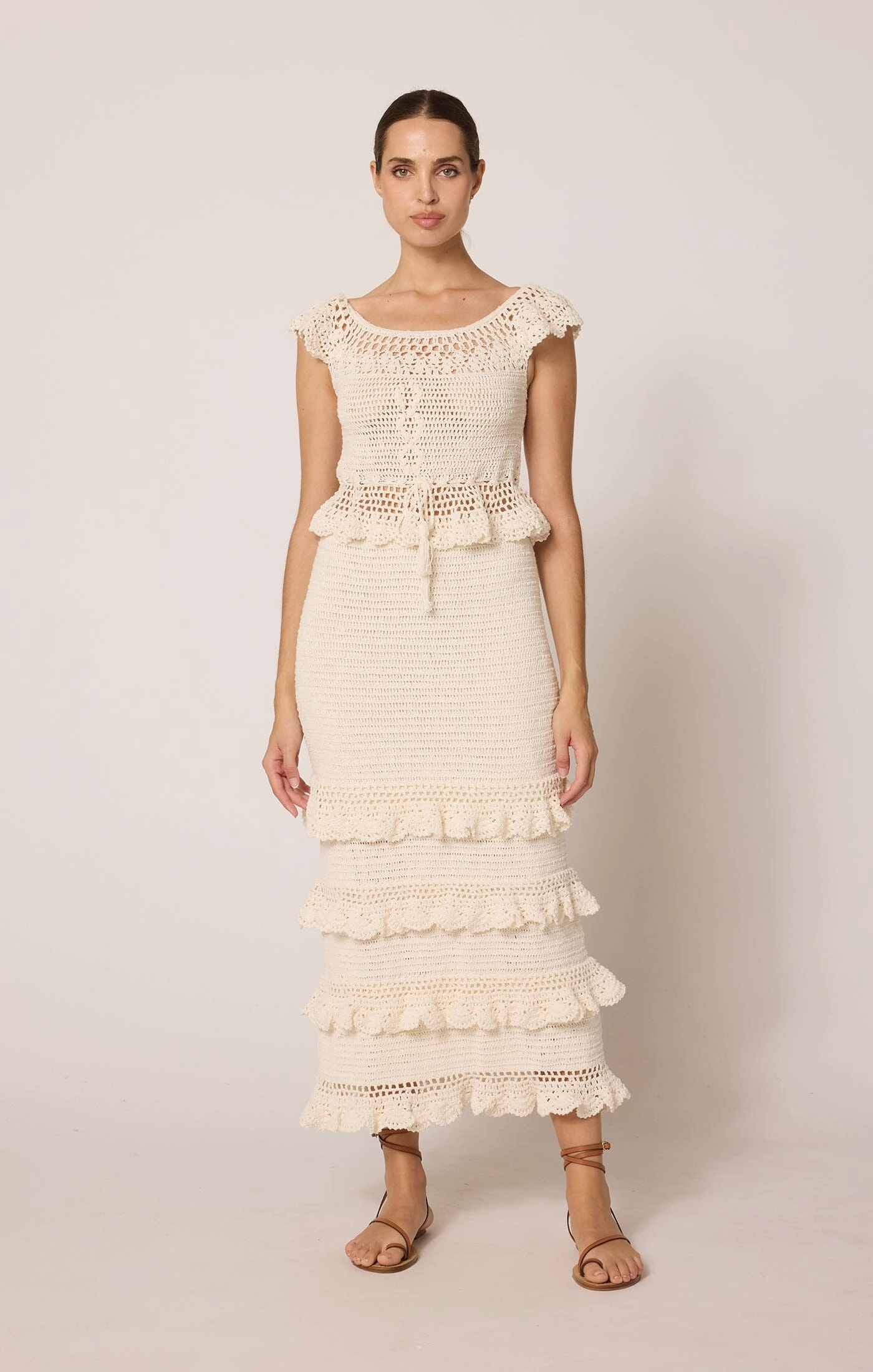 Serena Crochet Ankle Skirt | Ivory DurableBlend