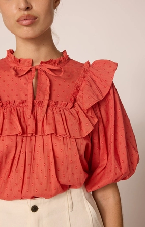 Sloane Blouse| Dawn Pink CarbonNeutral Production Smooth Interior Lining