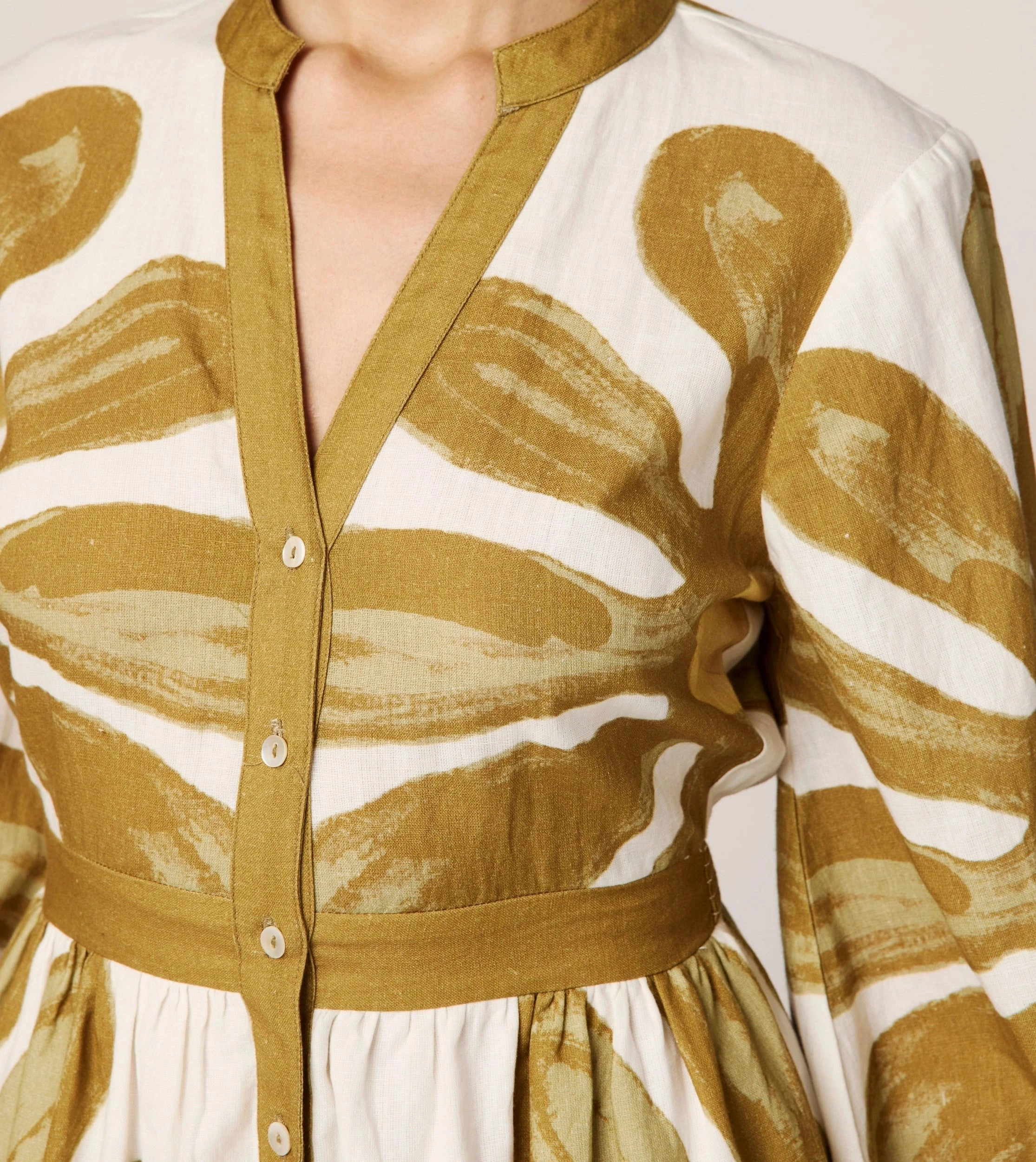 Noor Mini Dress | Floral Placed Print Odor Resistant Fabric