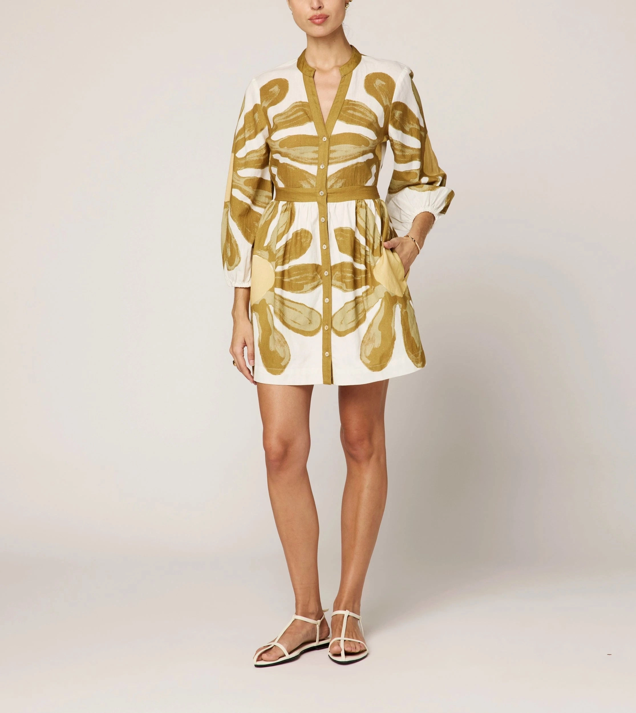 Casual Wear Seamless-Look Noor Mini Dress | Floral Placed Print