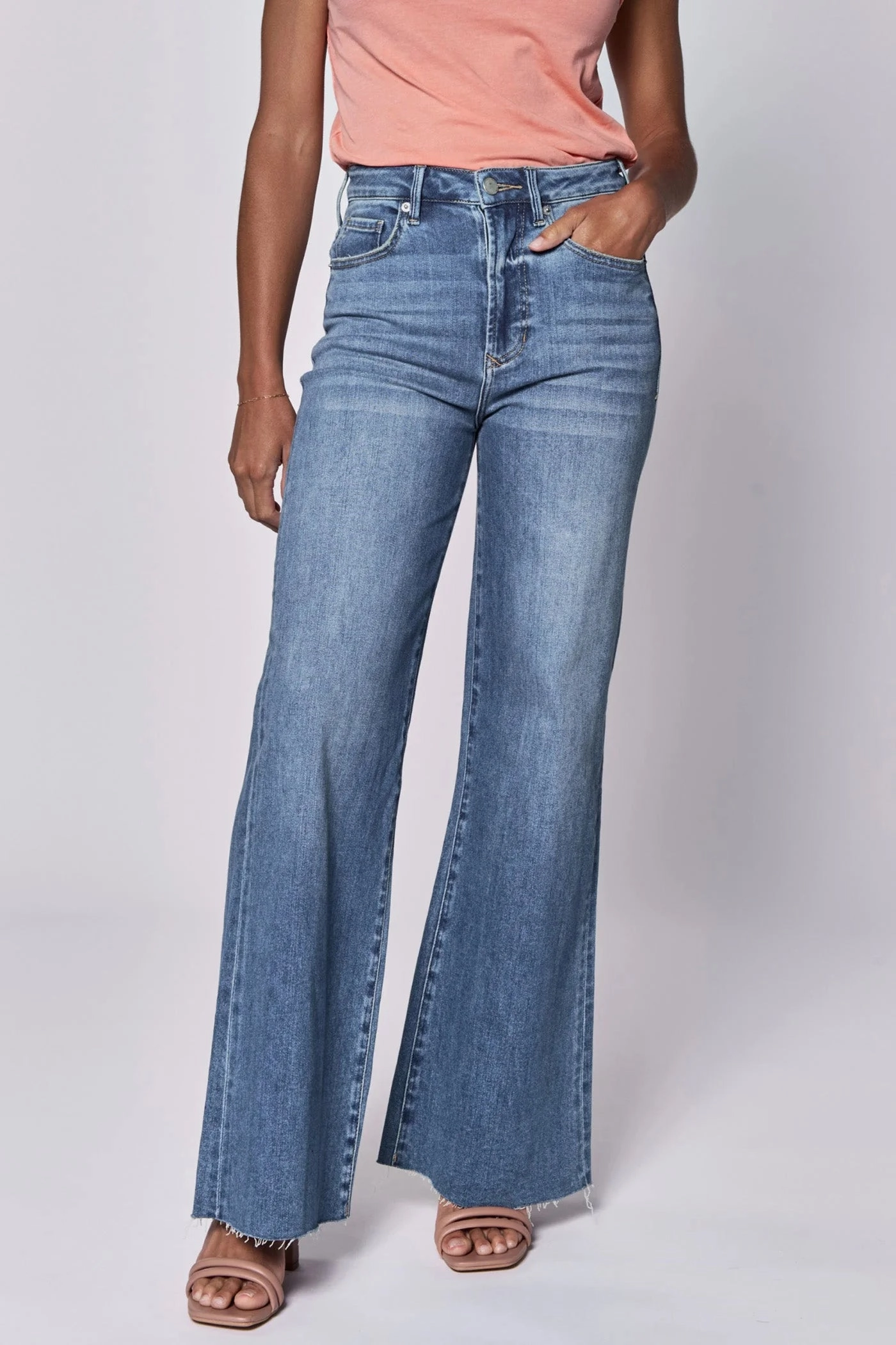 Fiona High Rise Wide Leg Jeans - Natal Two Tone Weave