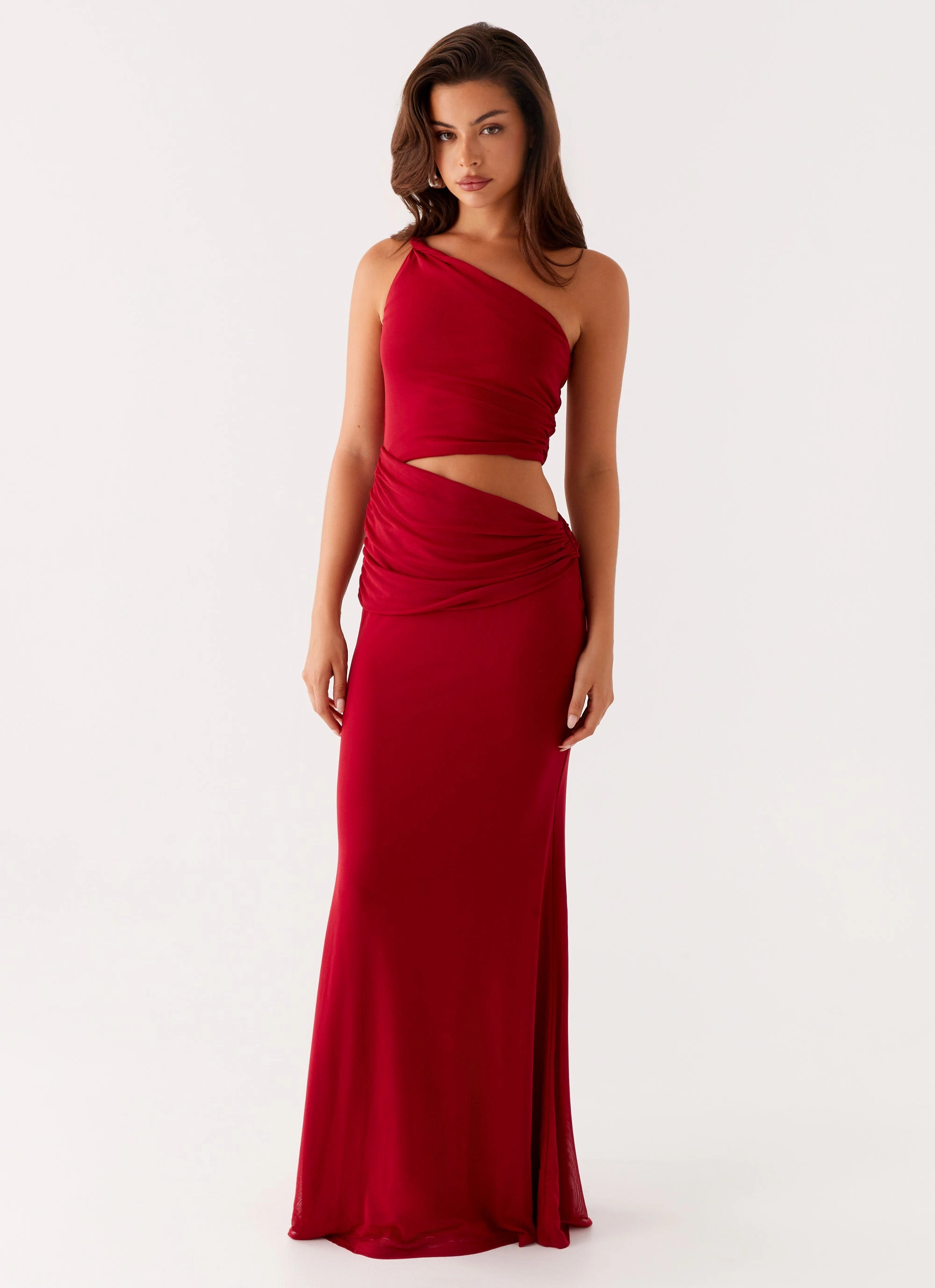 Three Wishes Maxi Dress - Raspberry Elastic Fit Free Step